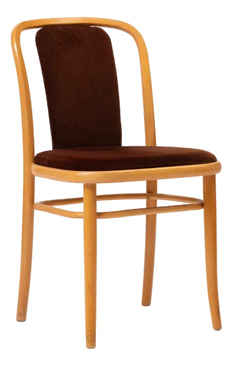 Bentwood Chair in Brown Velvet by Ton