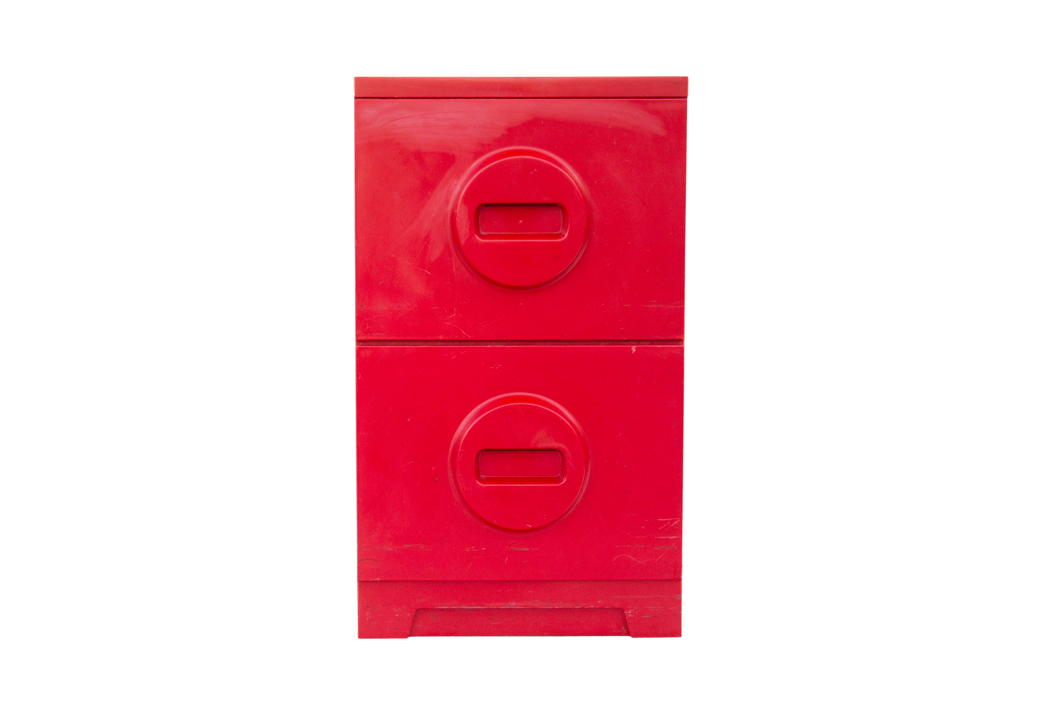 Mod 2 Drawer Filing Cabinet In Red Chairish