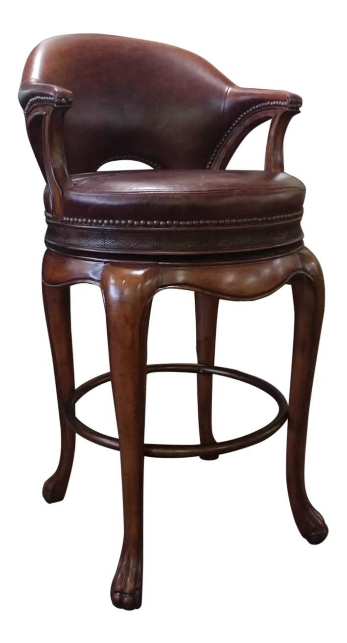 Modern Thomasville Furniture Ernest Hemingway Kenyan Leather Swivel