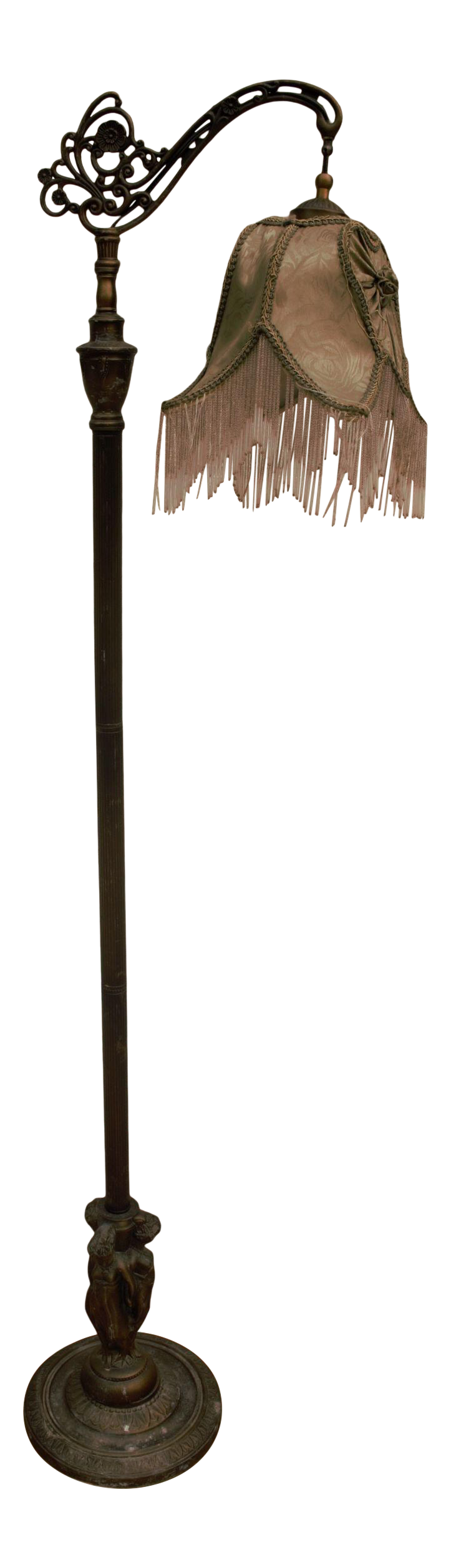 1930s Victorian Figural Floor Lamp With Shade Chairish