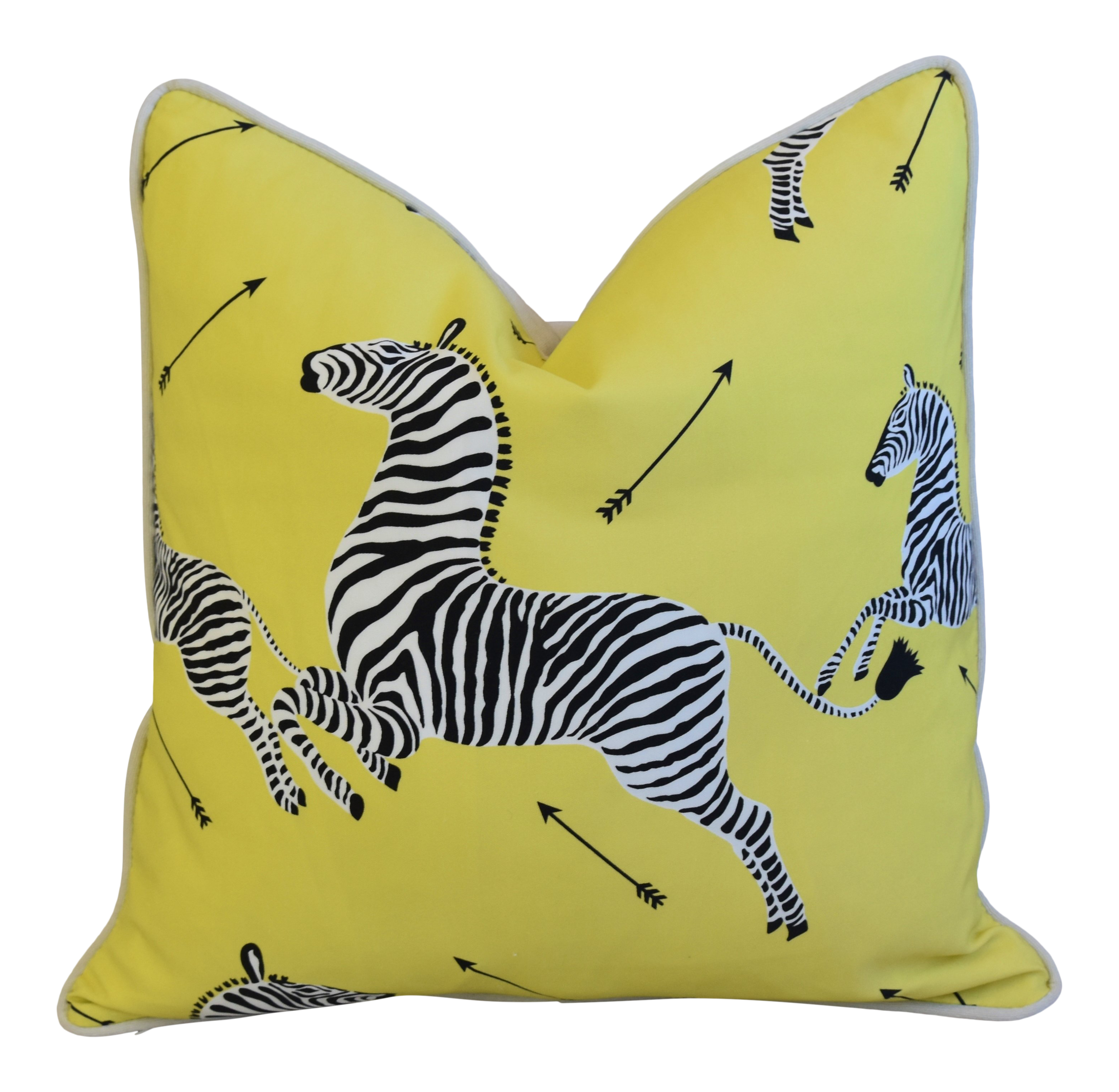 Scalamandre Iconic Zebra Velvet Feather Down Pillow 20 Square