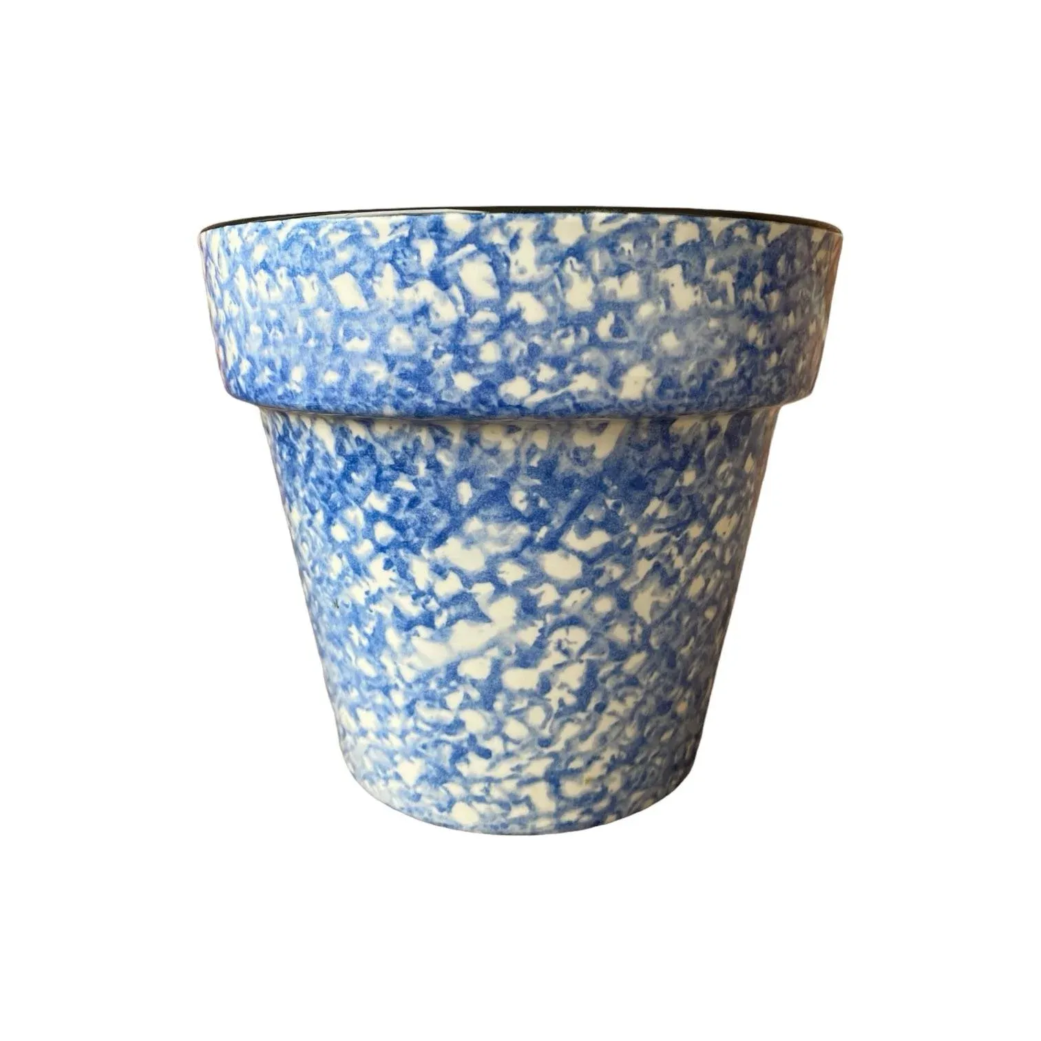 Vintage 1970s Stangl Blue Sponge Design Flower Pot / Planter - 6.75
