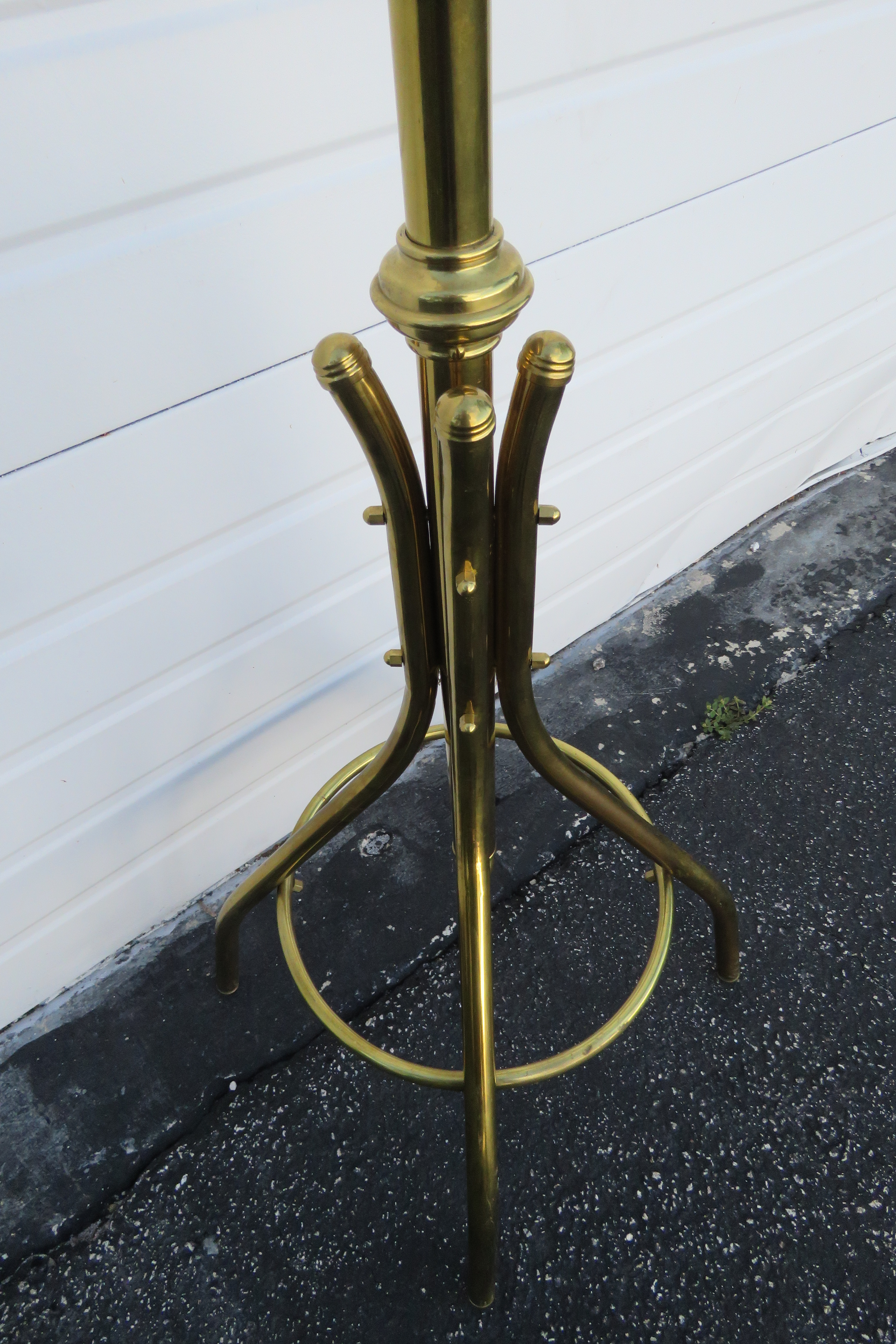 Brass Finish Tall Large Coat Hat Rack Stand