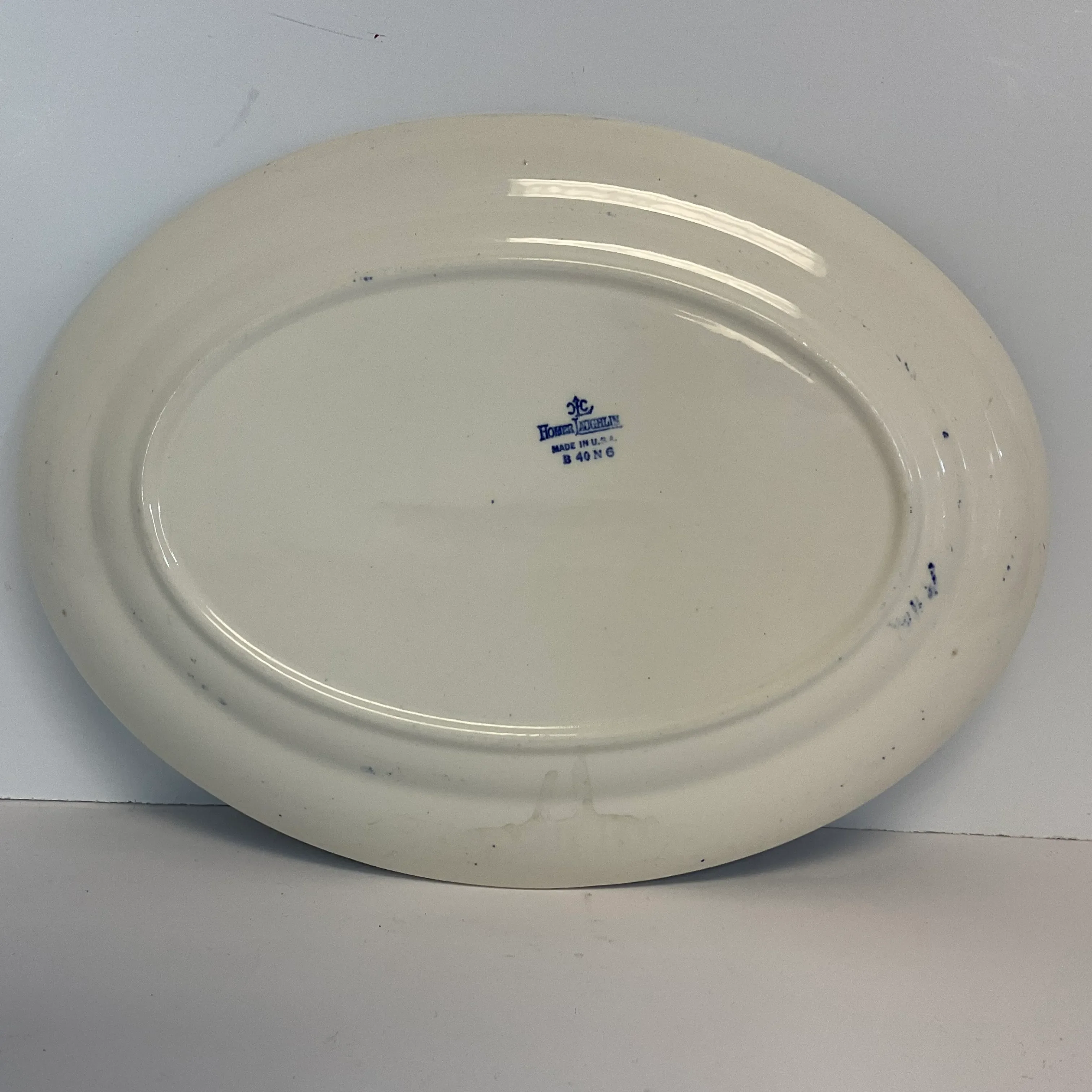 1940s Americana Chinoiserie Homer Laughlin Blue Willow Platter