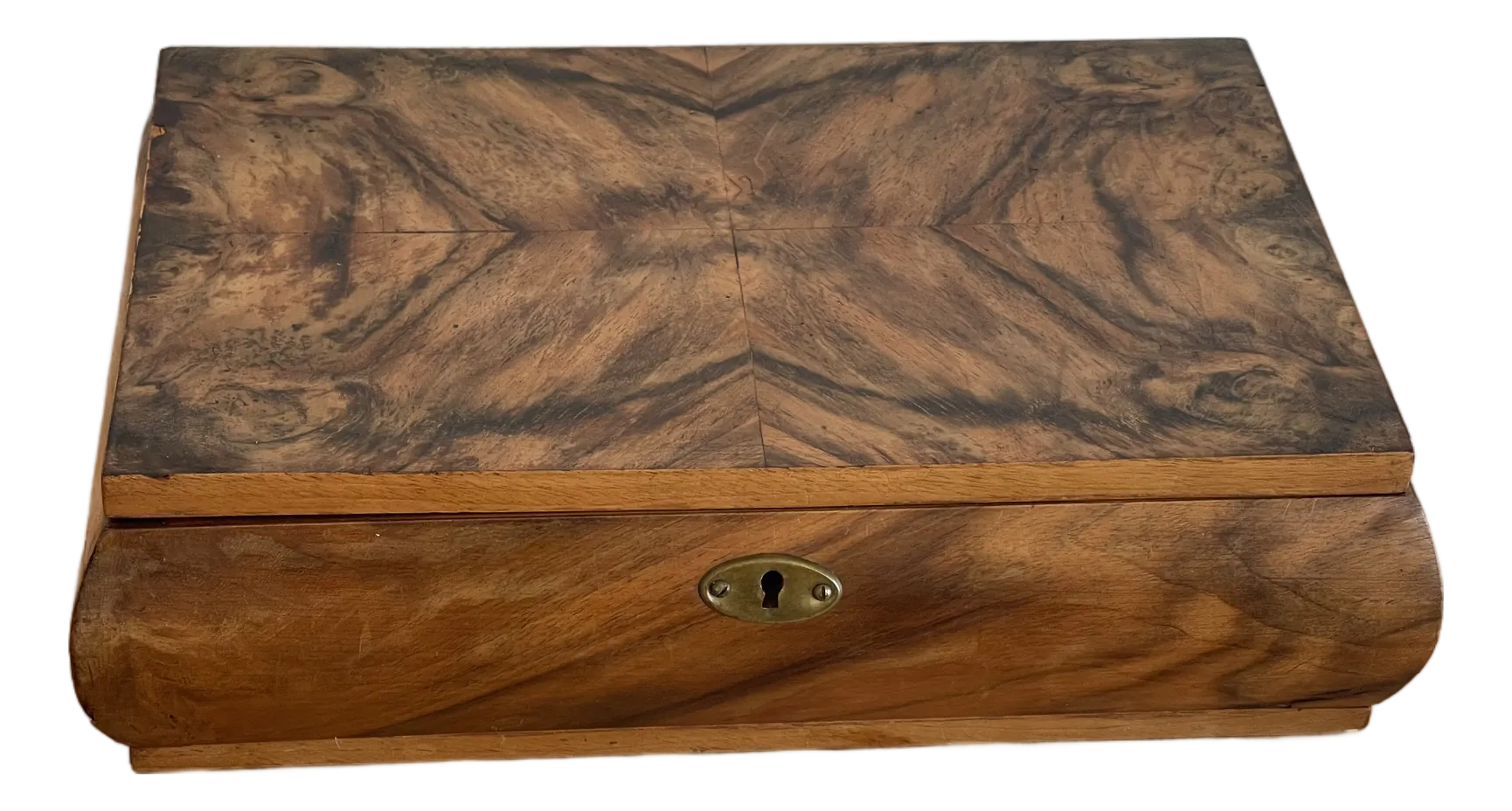 Antique Art Deco Walnut Root Box
