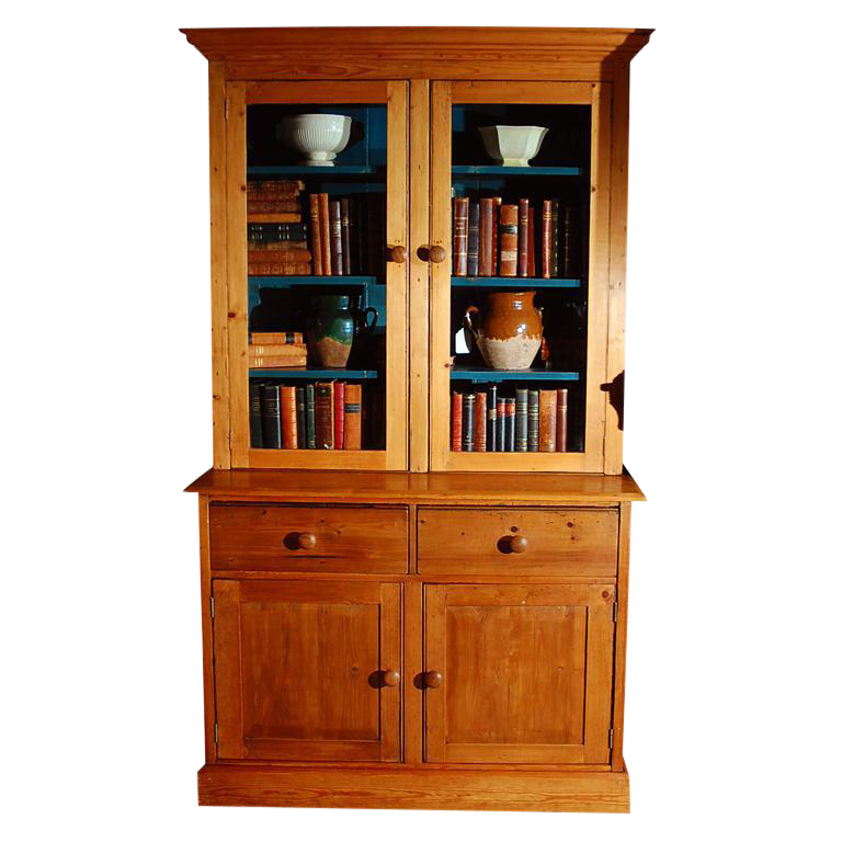 Pine Bookcase Cupboard with Drawers Chairish