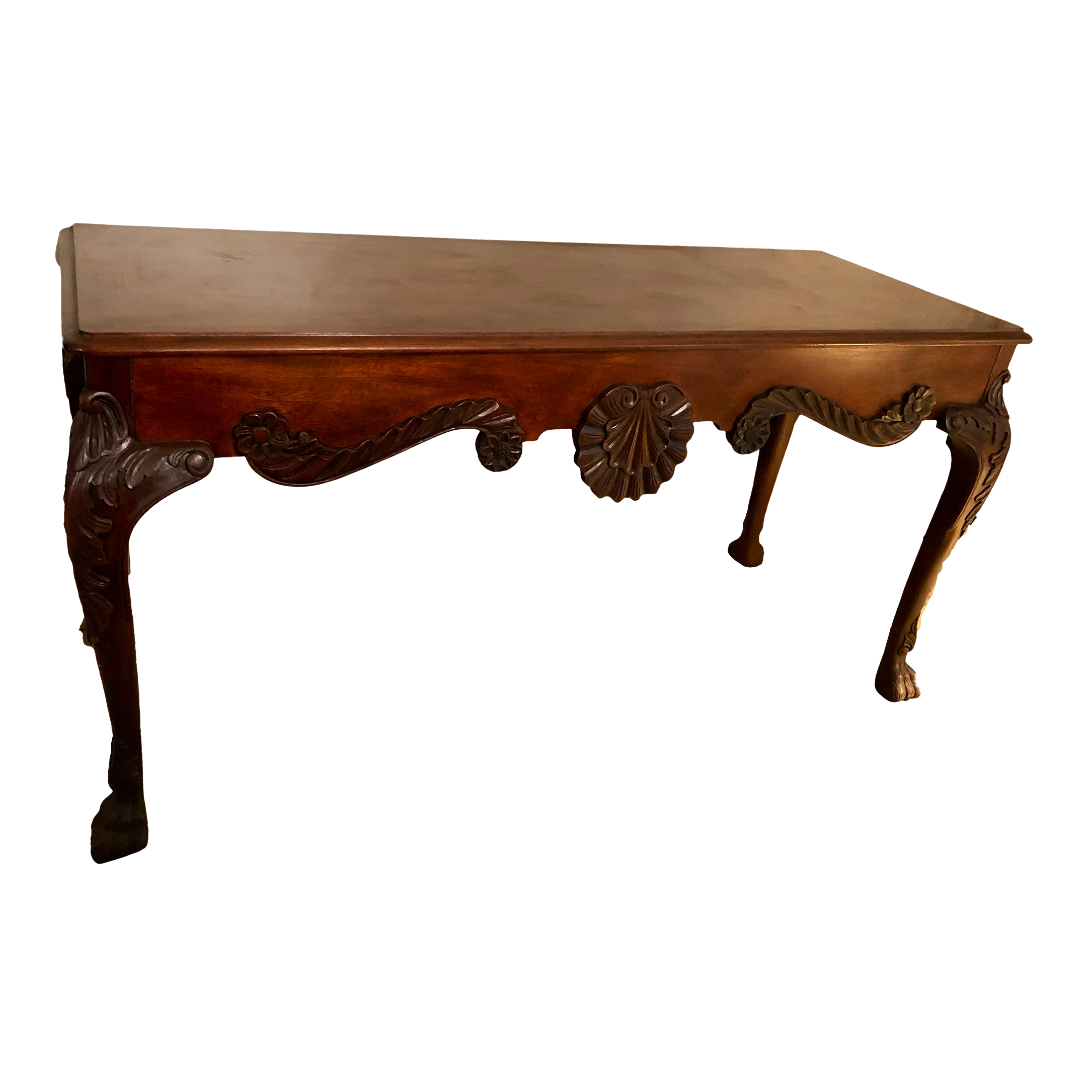 Late 20th Century Baker Furniture Carved Mahogany Console