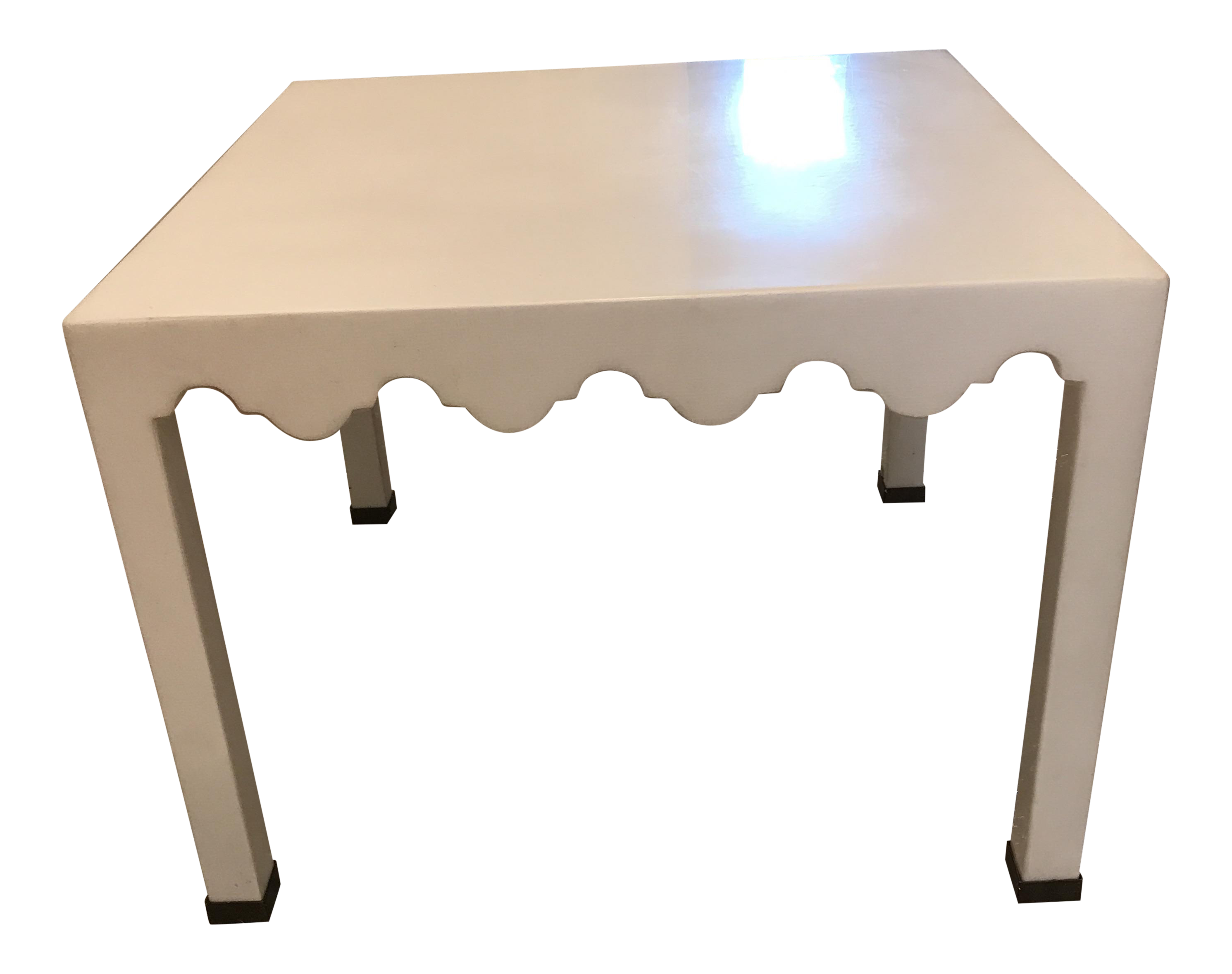 White Lacquered Seagrass Coffee Side Table