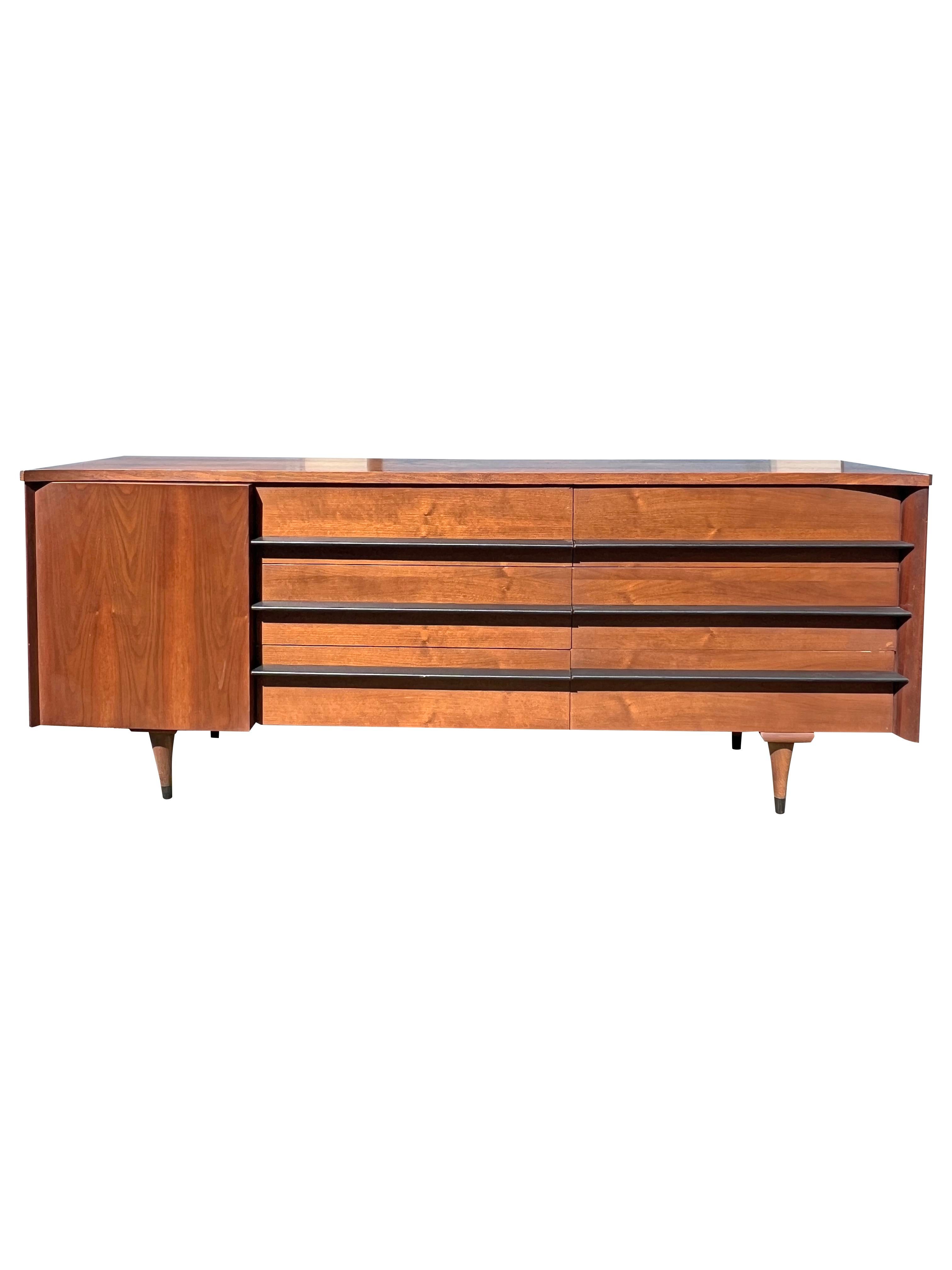 Vintage Mid Century Modern Long Dresser or Credenza by American of  Martinsville