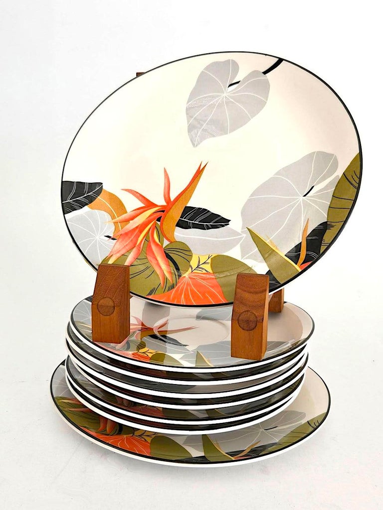1980s Maui Oval Plates Designed by Larry Laslo for Sango | Chairish
