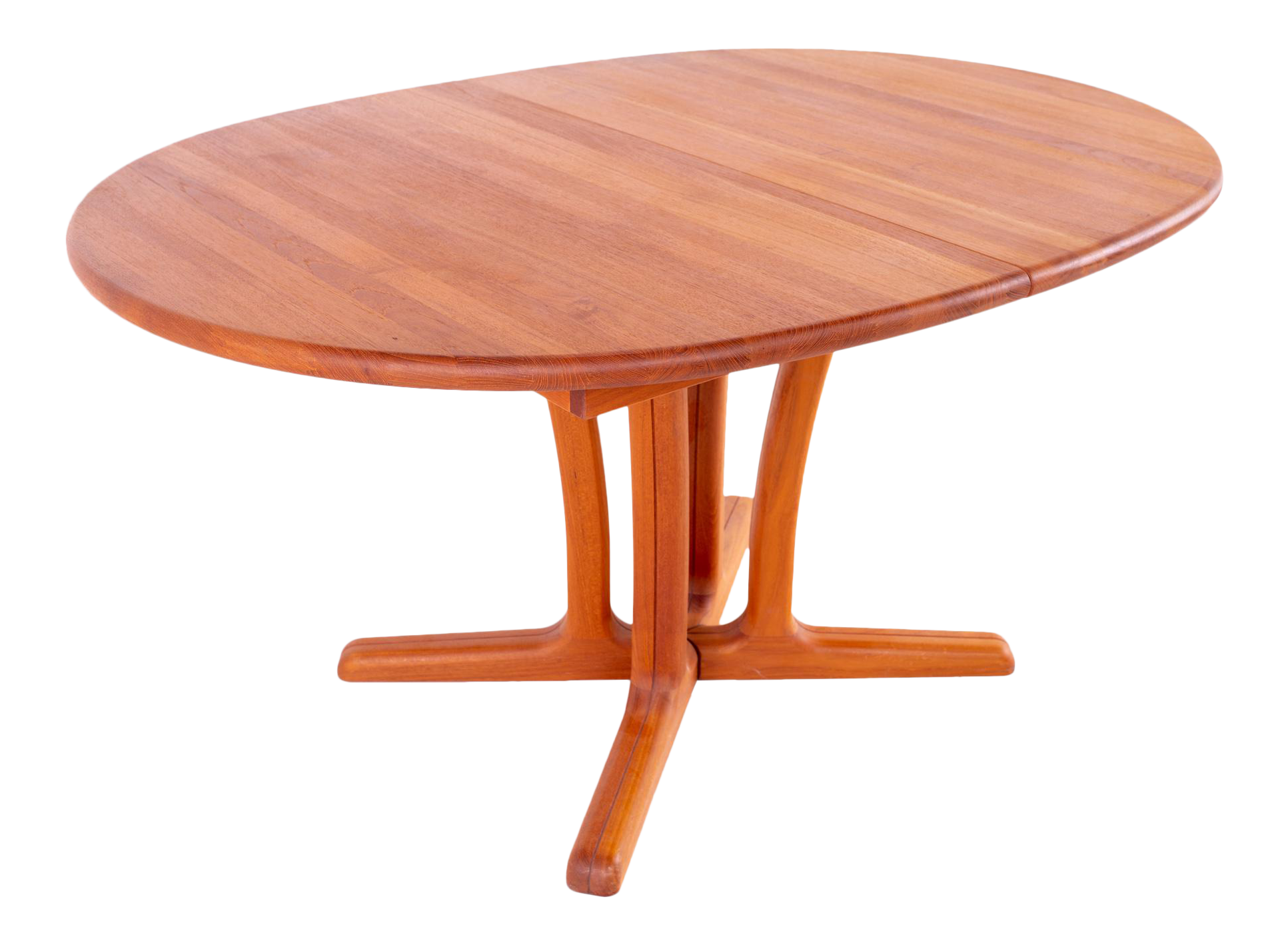 Mid Century Modern Teak Expanding Round 8 Person Pedestal Base