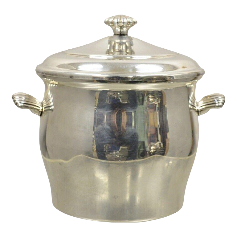 Vintage Wm Rogers & Son Paul Revere 3027 Silver Plate Lidded Ice Bucket