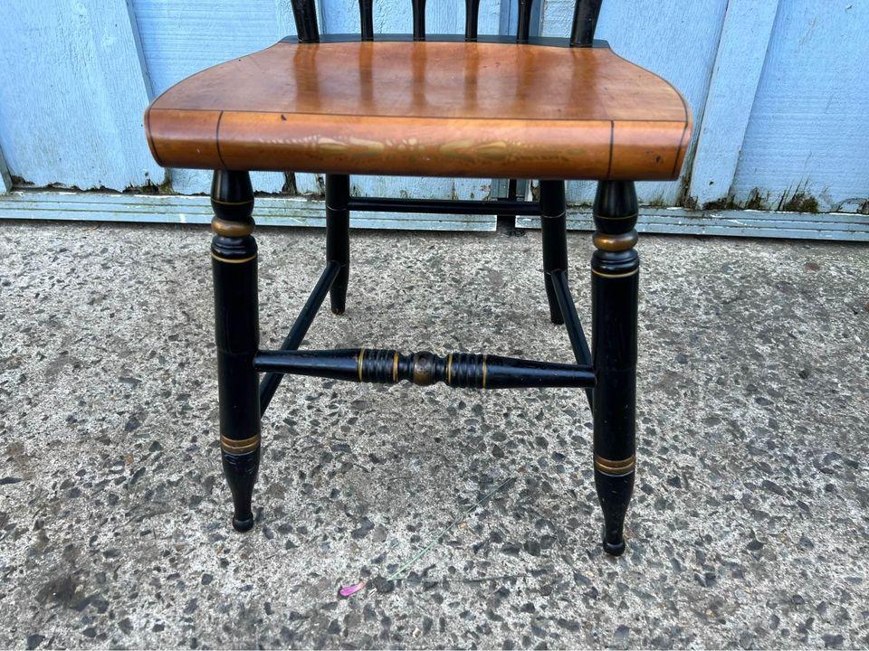 Hitchcock Vintage Dining Chairs Harvest Eagle Black and Gold