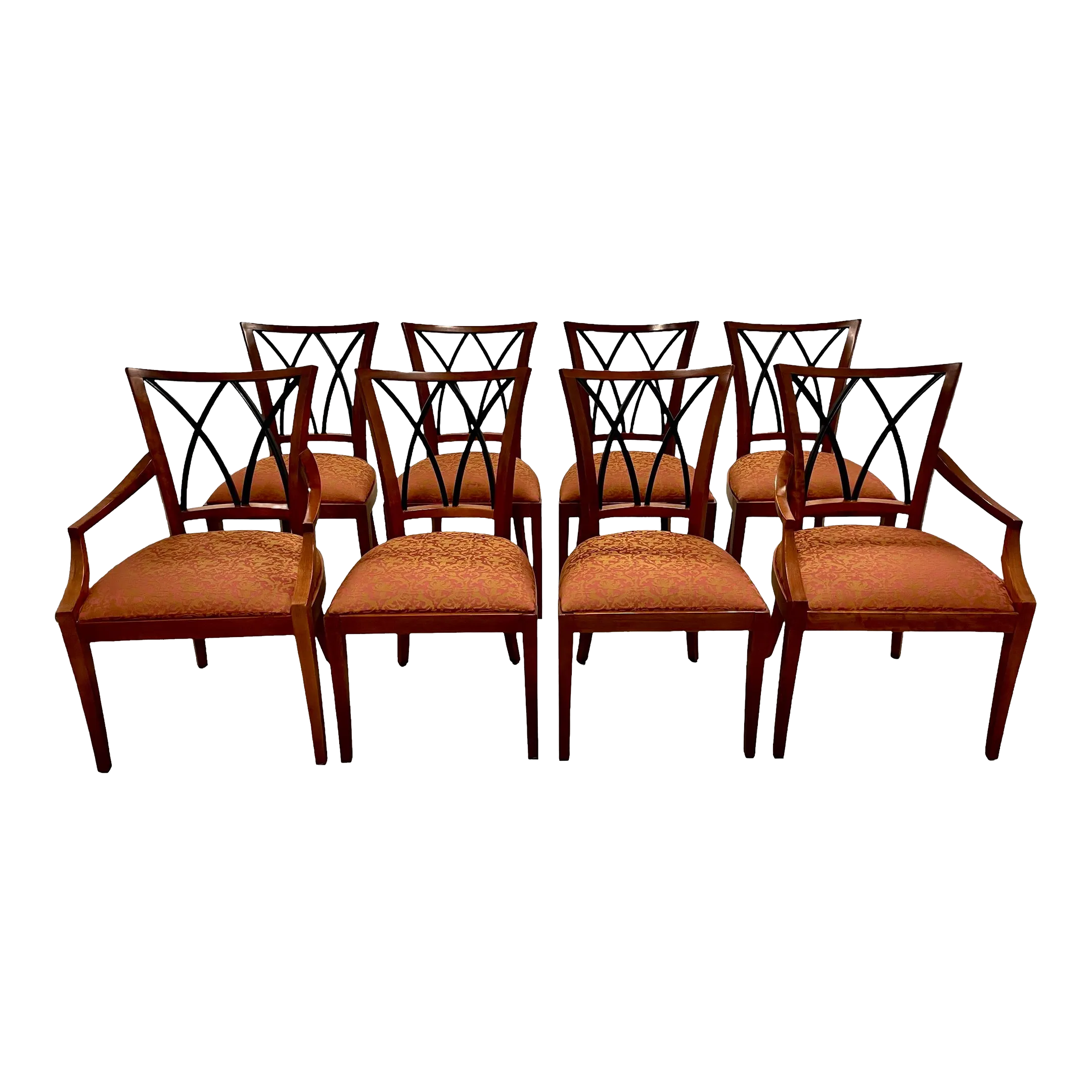 1990s Baker Furniture Neoclassical Carved Cherrywood Dining Chairs, Set of 8 Chairish