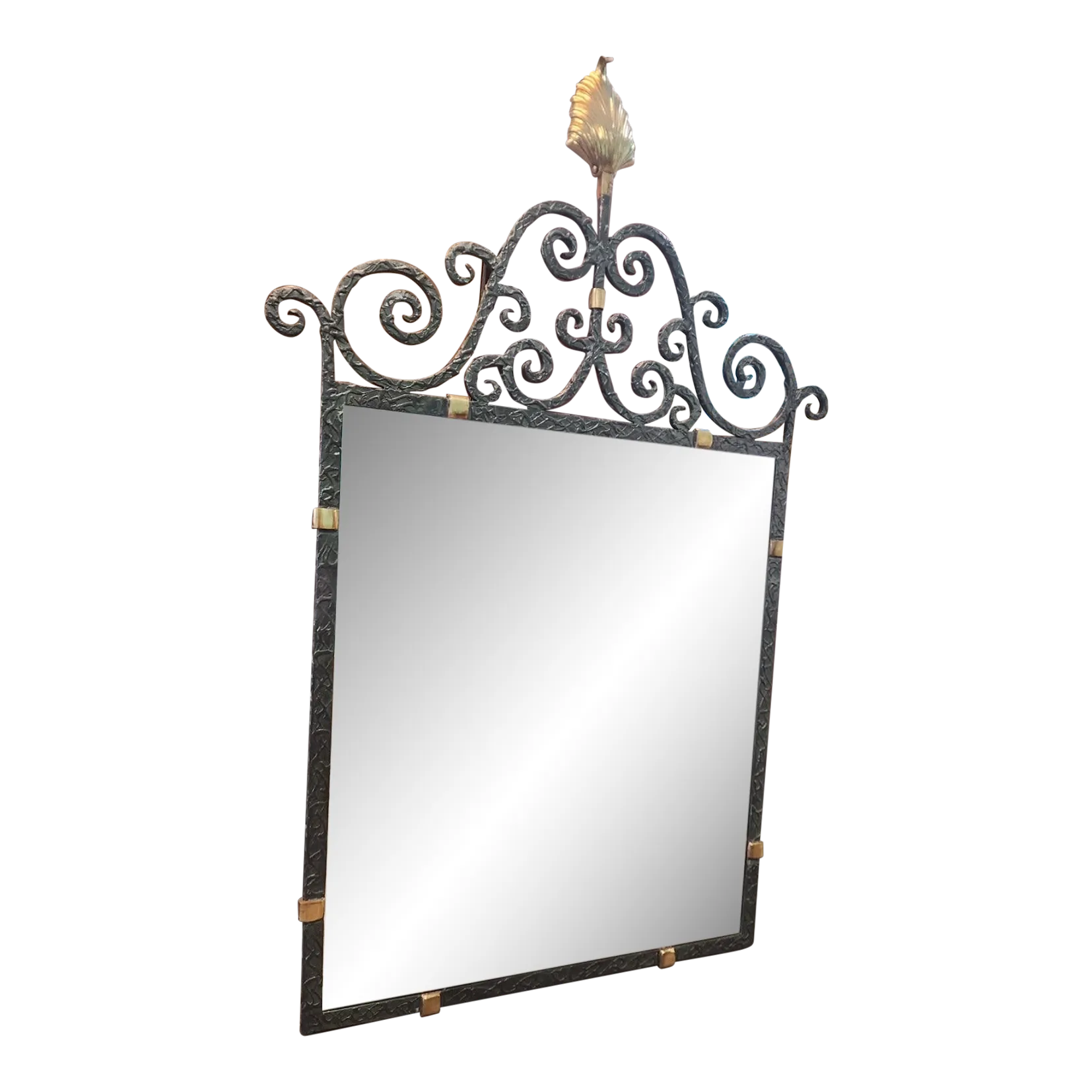 Vintage 1970s La Barge Neoclassical Bronze & Wrought Iron Mirror Chairish