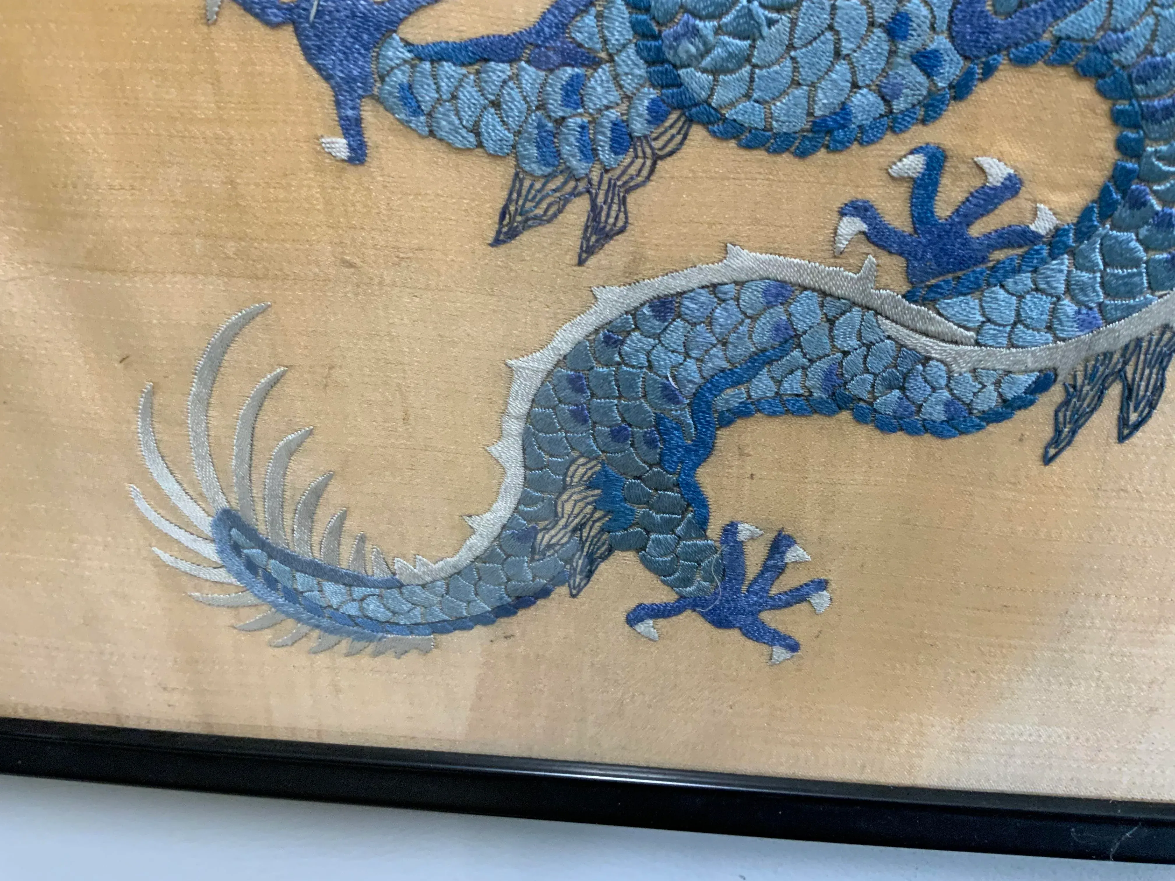 Vintage Chinese Dragon Embroidery | Chairish