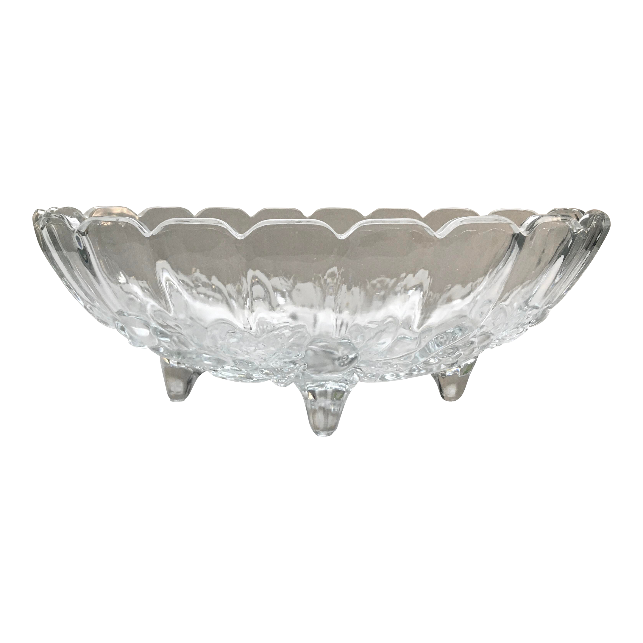 Vintage Indiana Glass Company Harvest Clear Footed Glass Fruit Bowl Chairish