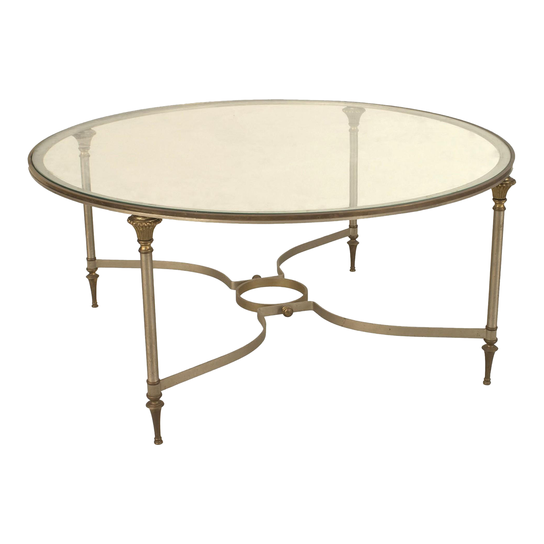 Modern Round Metal and Glass Coffee Table Chairish