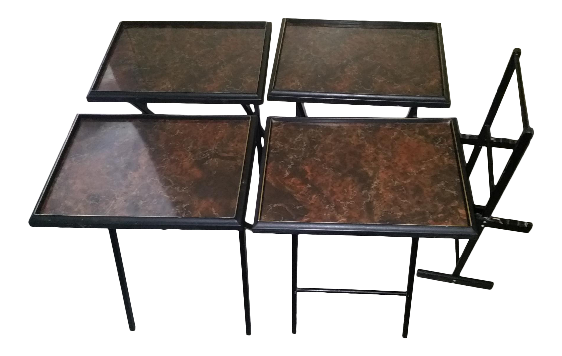 Regency MidCentury Artex Tv Tray Tables Set of 4 Chairish