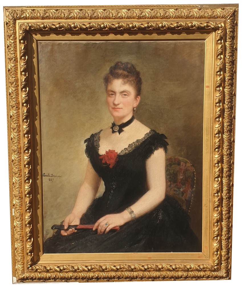 painting of lady in black dress 1888  William Merritt Chase, Lady in Black