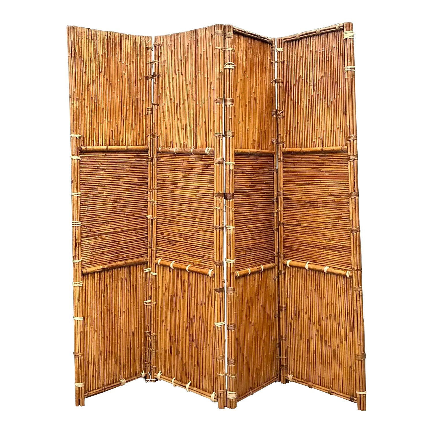 Vintage Split Bamboo Folding Screen | Show Pony Palm Beach