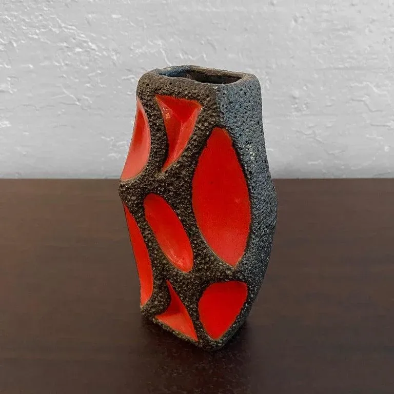 1960s West German Fat Lava Guitar Vase by Roth Keramik | Chairish