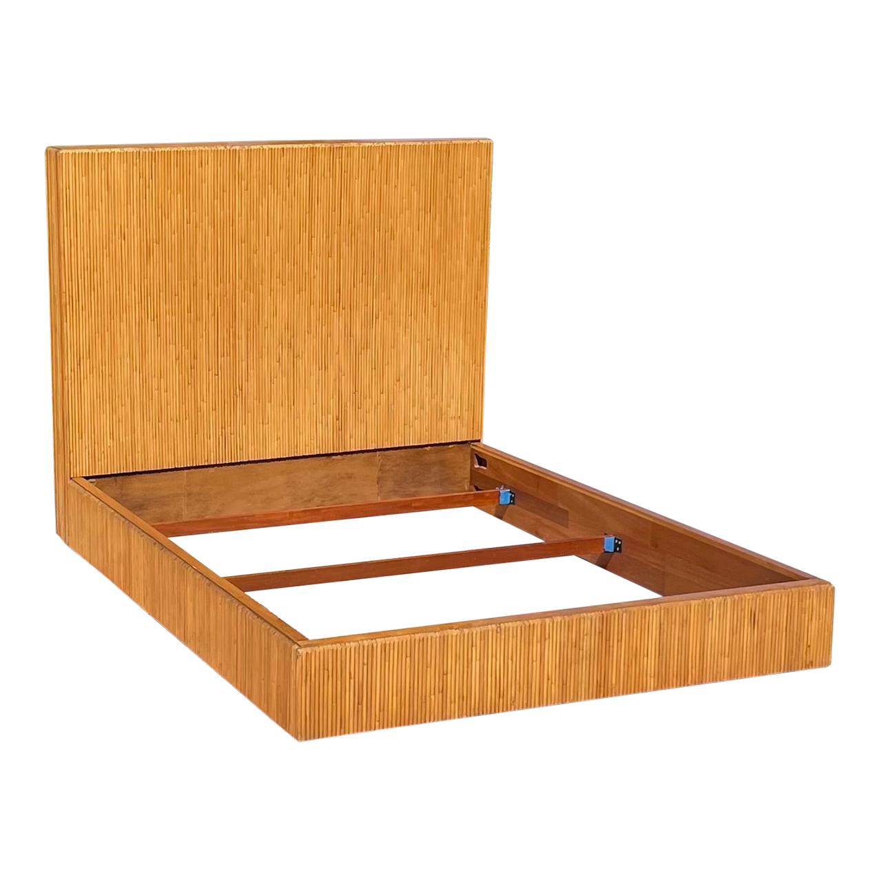 Vintage Ficks Reed Stacked Rattan Queen Platform Bed Chairish