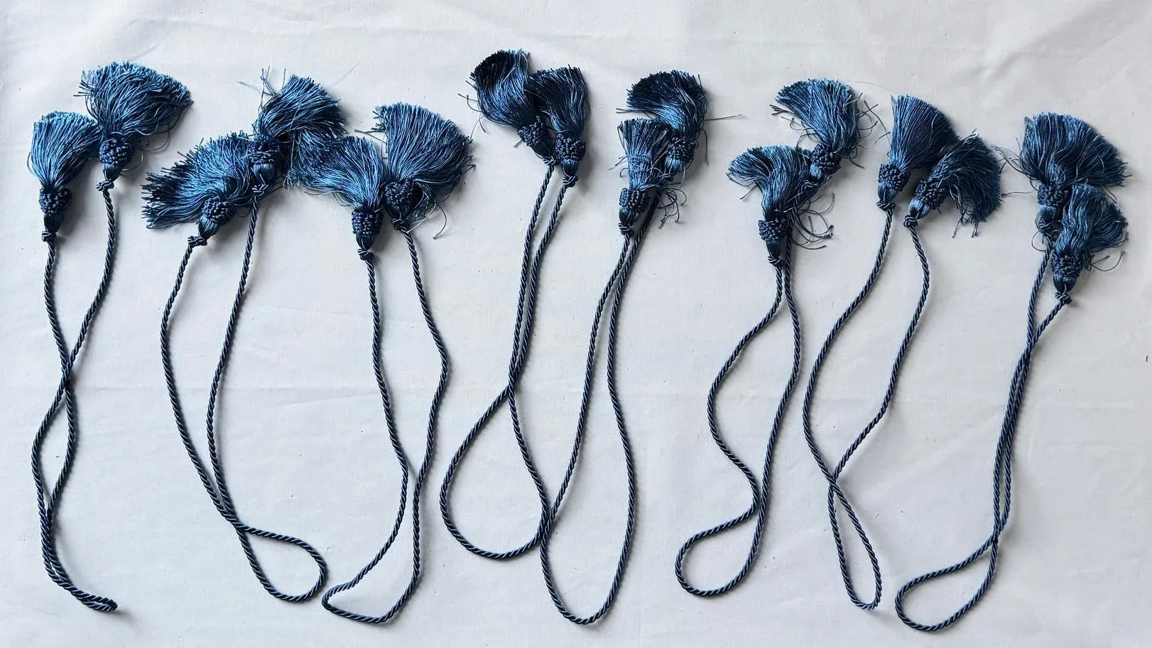 French Blue Chair Ties- Set of 9