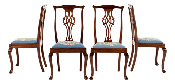 Georgian Dining Chairs in Mahogany, Set of 4