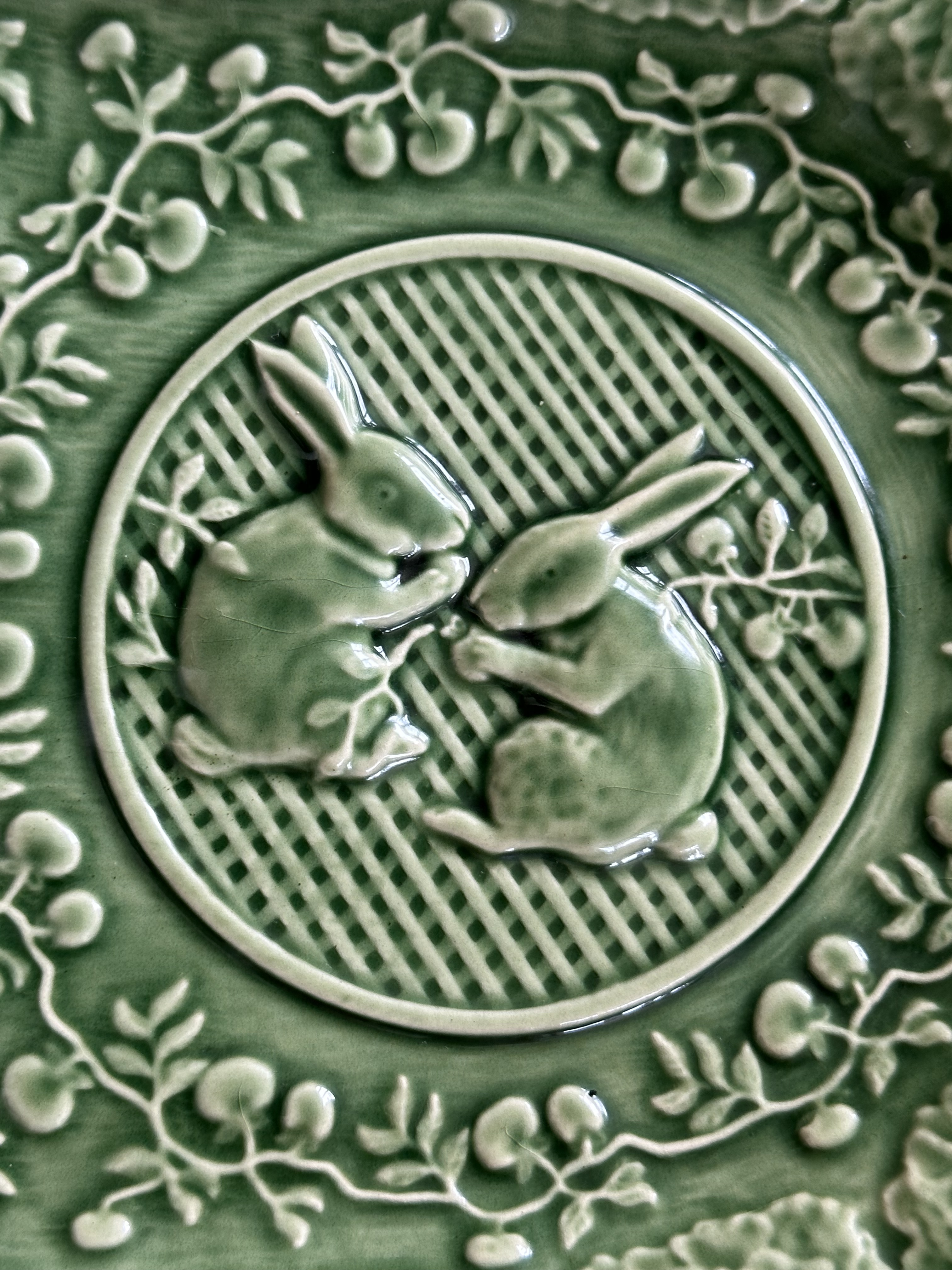 Bordallo Pinheiro Pottery Decorative Rabbit Platter Chairish