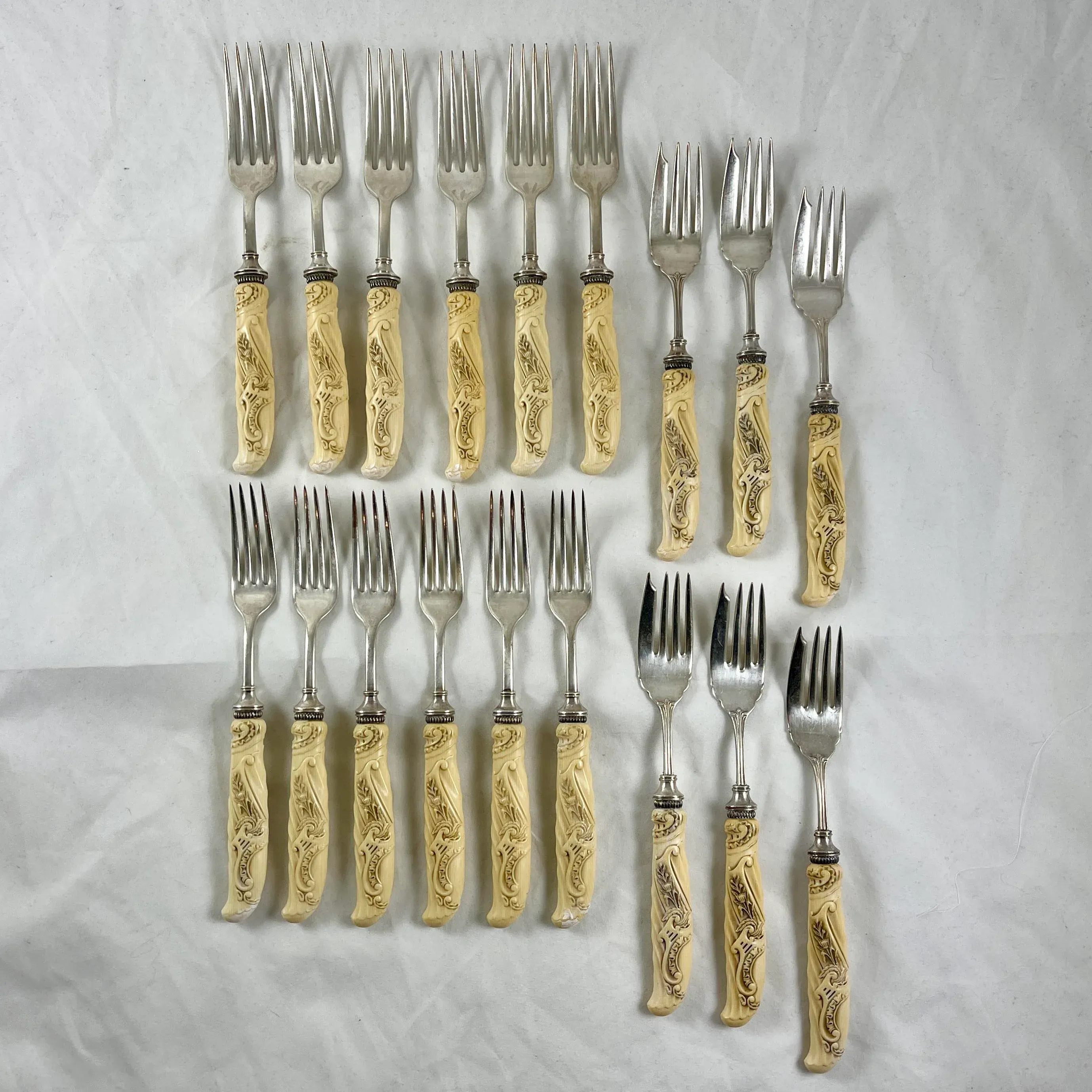 Vintage Cutlery Set In Wooden Box Antique Silver Cutlery Set For