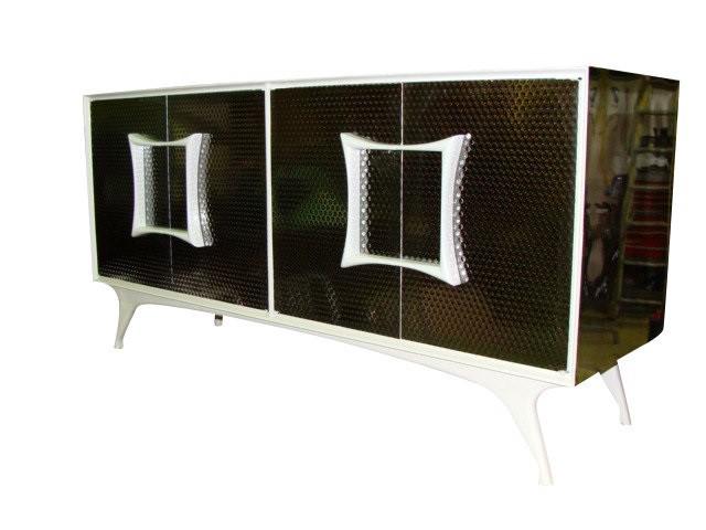 Brutalist Metal Laminate Vanleigh Credenza