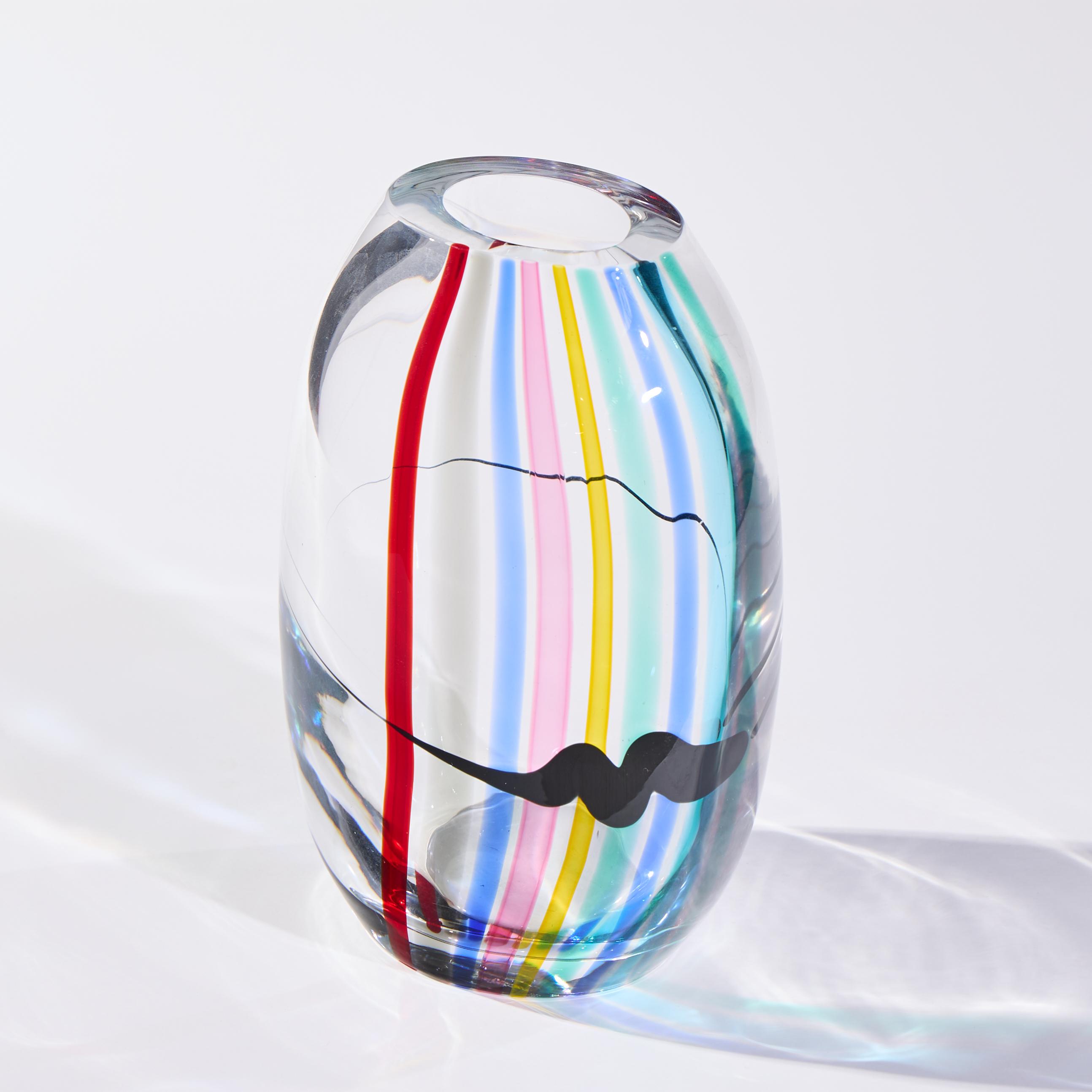 Livio Seguso for Seguso Av Oggetti Italian Murano Glass Rainbow Vase