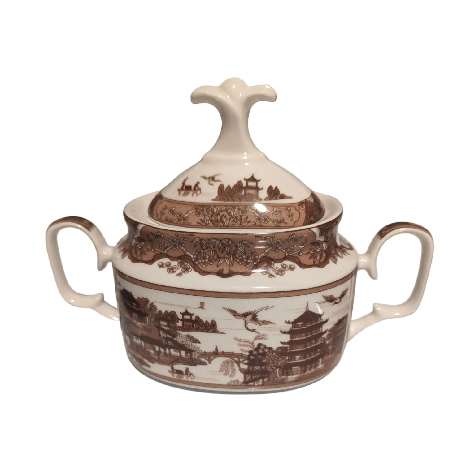 Vintage Brown Willow Sugar Bowl Chairish