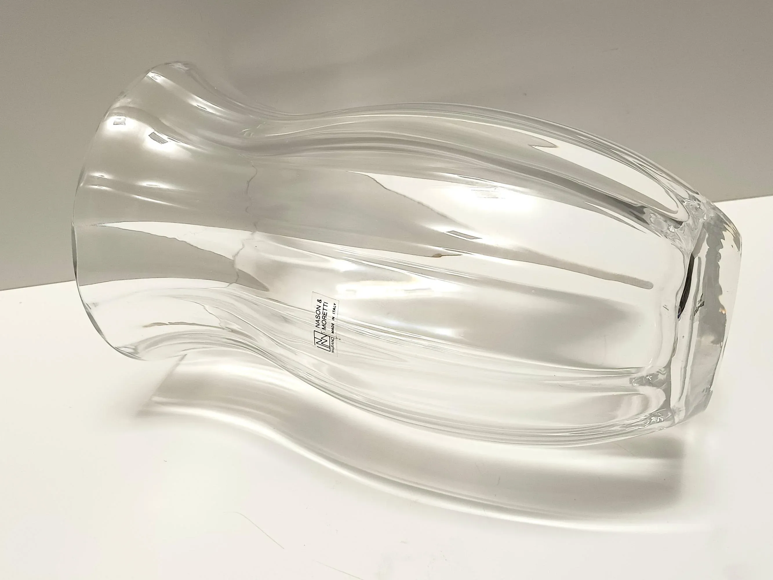 Transparent Murano Glass Vase by Moretti and Nason, Italy, 1990s