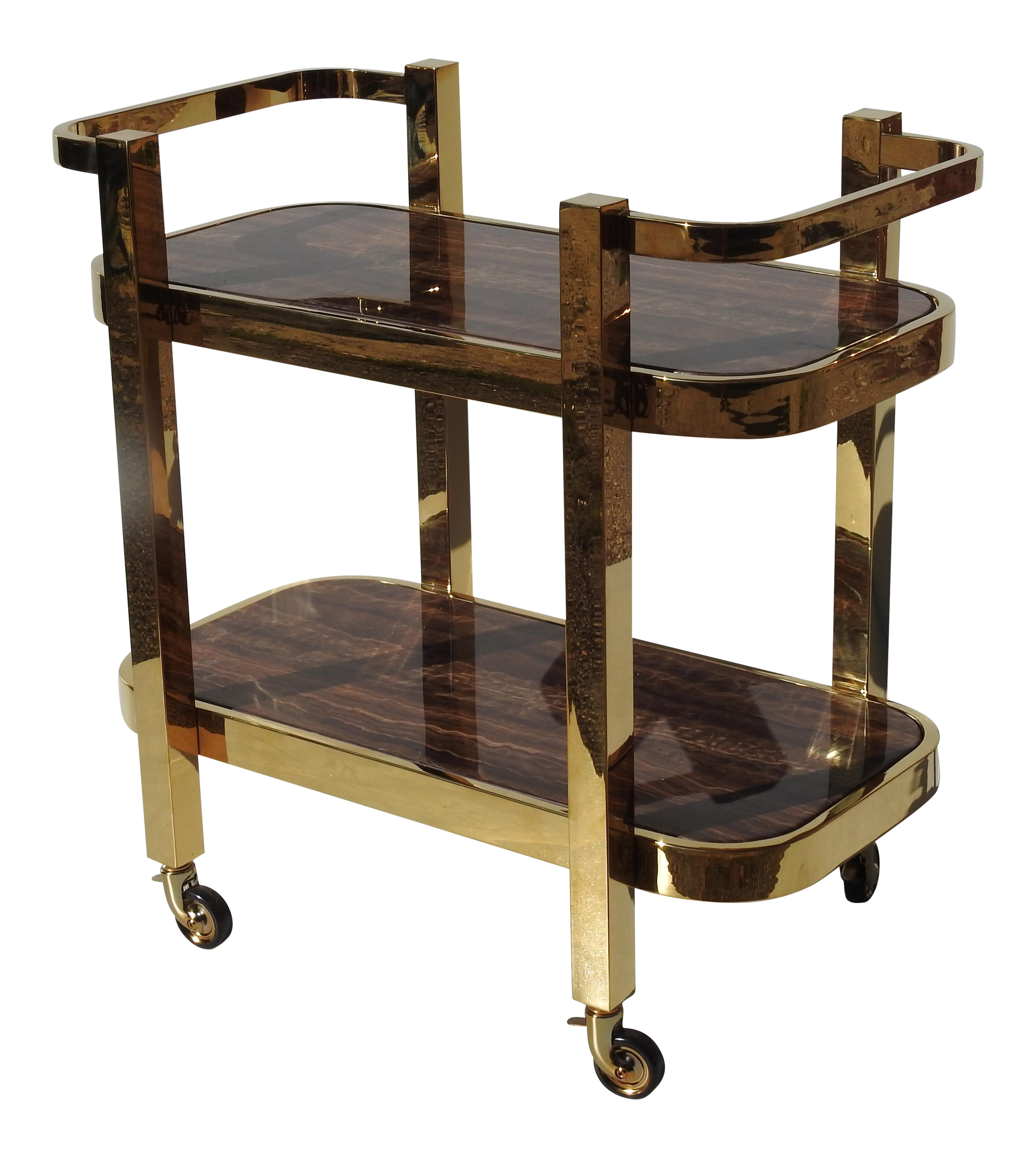 Modern Design Rolling Bar Cart With Marble Inserts Chairish