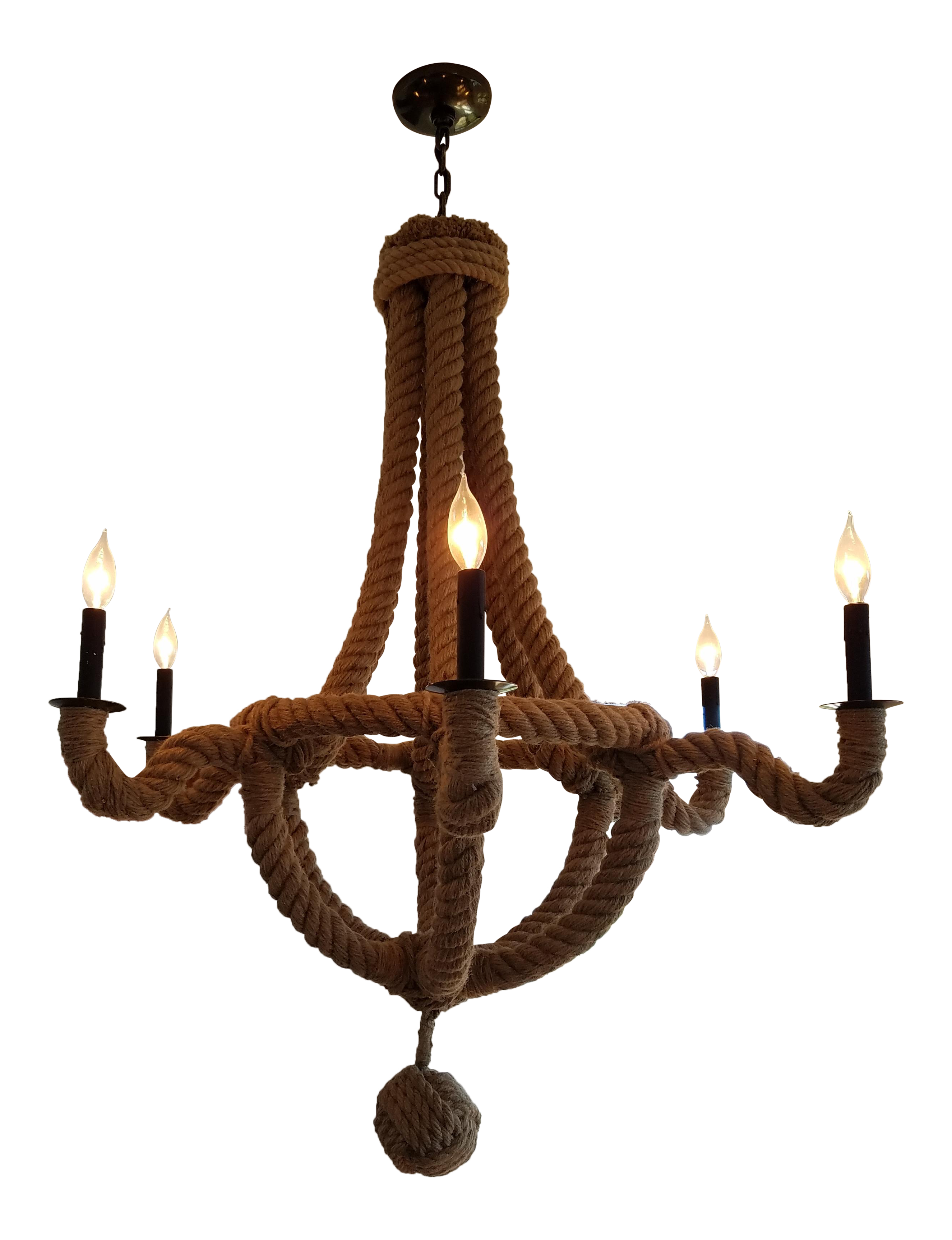 Restoration Hardware French Empire Rope 6 Arm Chandelier