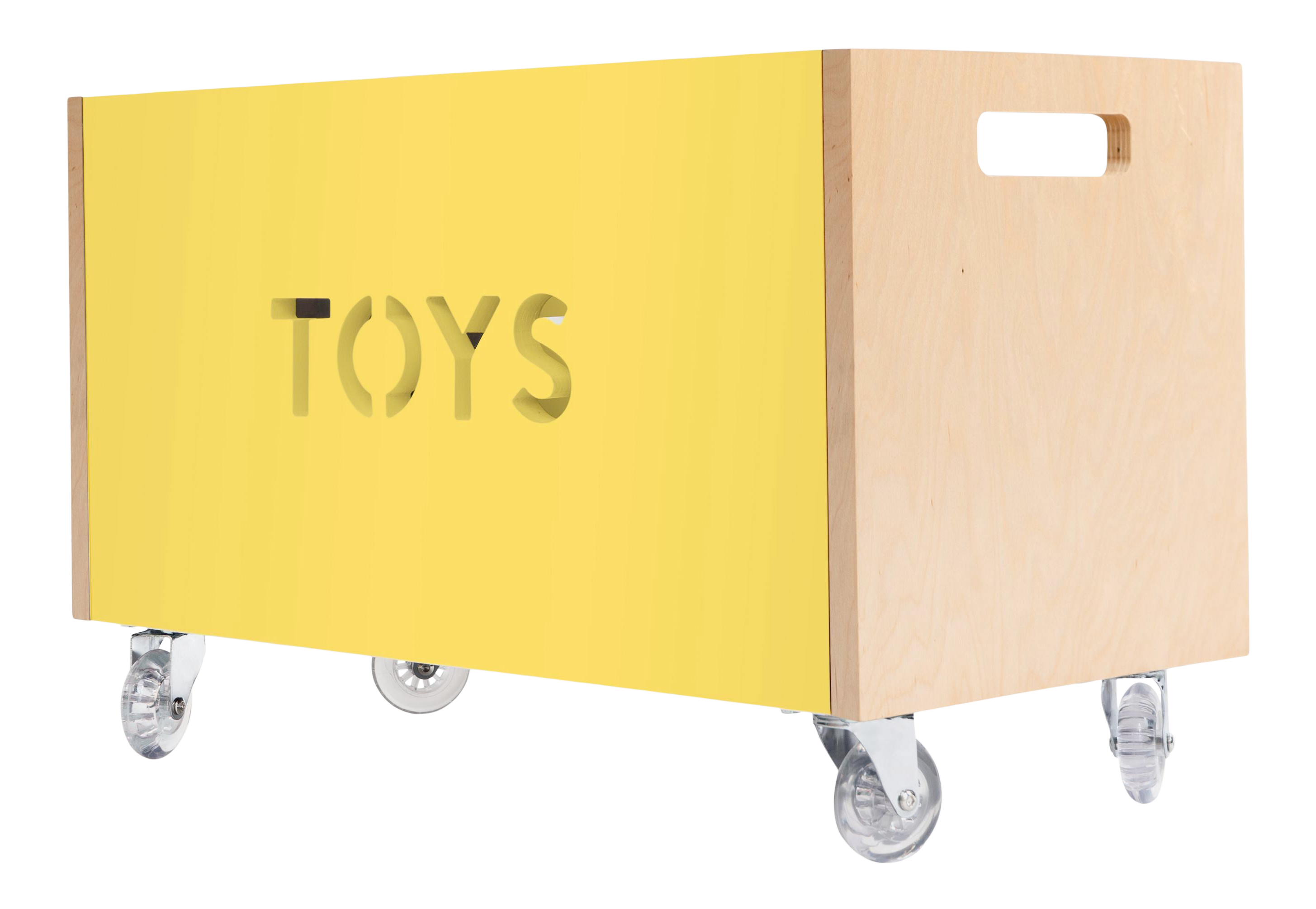Nico & Yeye Toy Box Chest on Casters Birch Wood Veneer Yellow Chairish