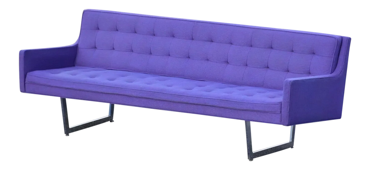 Modern Chrome & Purple Sofa by Patrician Chairish