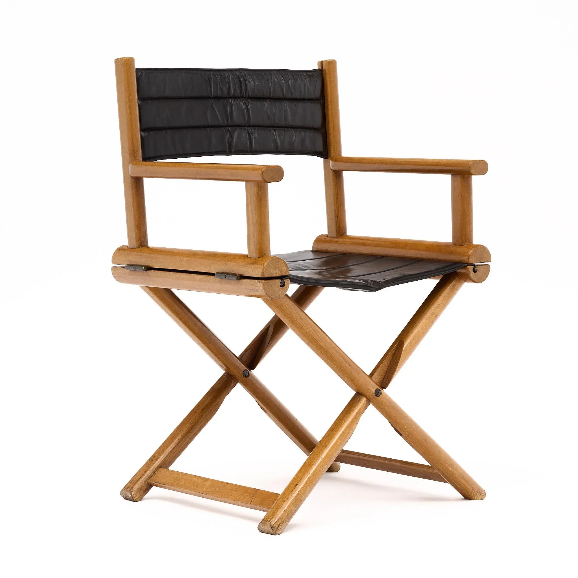 French Vintage Leather Folding Chairs | Chairish
