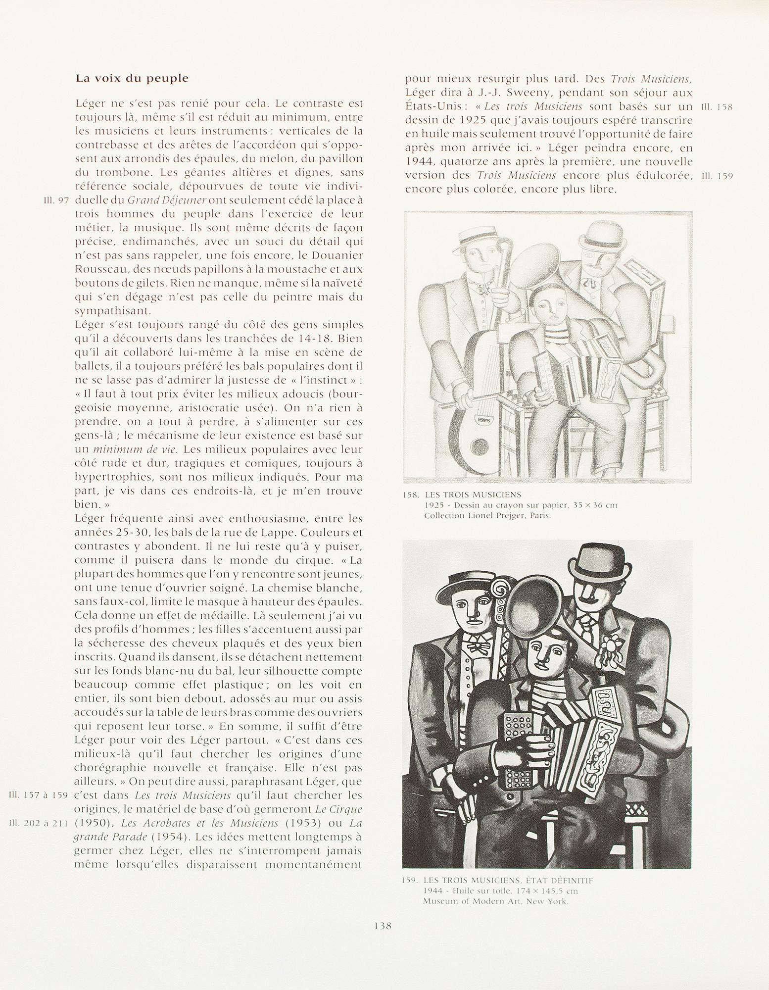 Fernand Léger(仏) 「The Three Musicians」 1976 Vintage Print Fernand Leger Three Musicians 1944 Fine