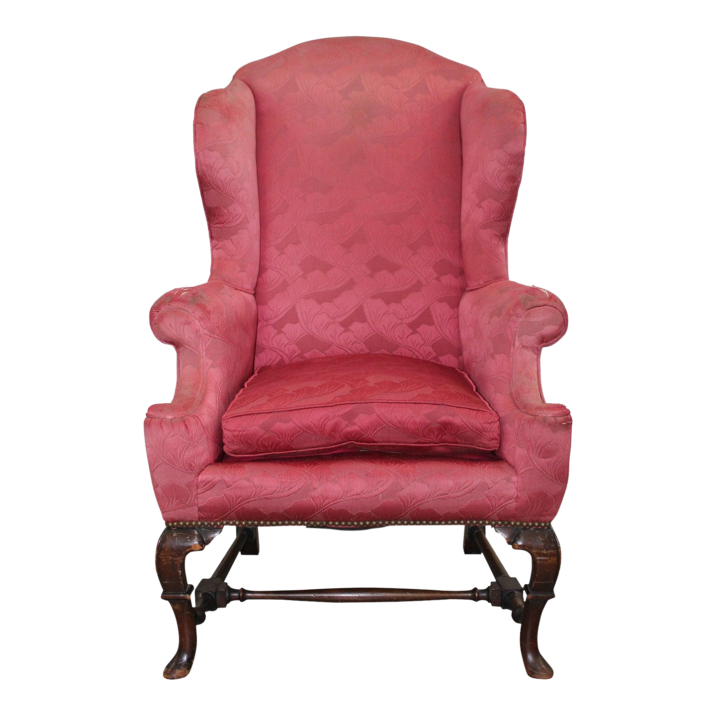 Queen Anne Wingback Chair Chairish