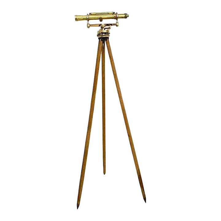 1953 Keuffel & Esser Surveyer\'s Transit on Outdoor Wood Tripod