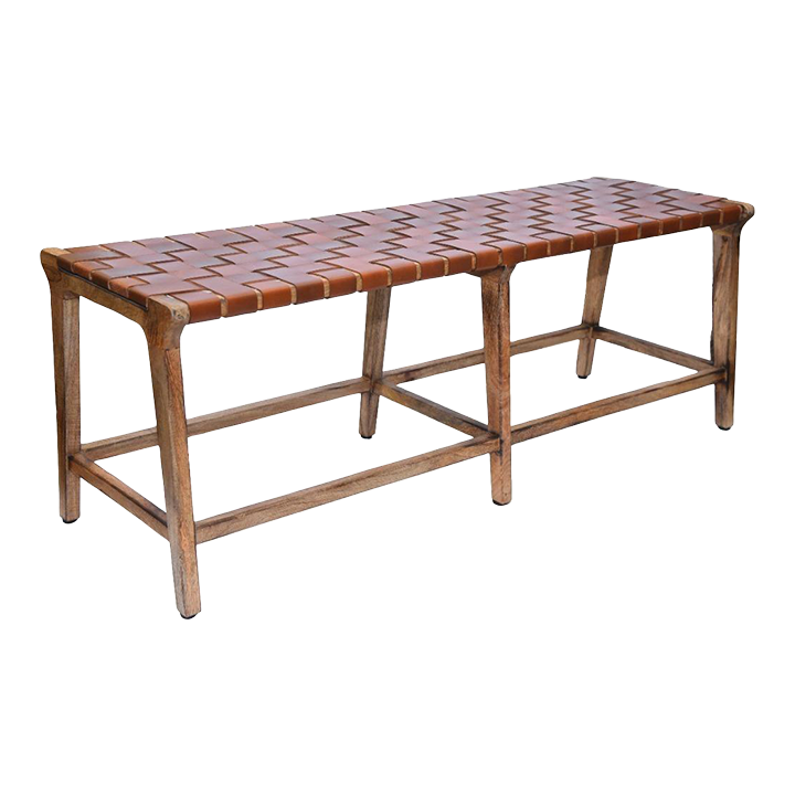 Tacy Outdoor Leather Bench Chairish