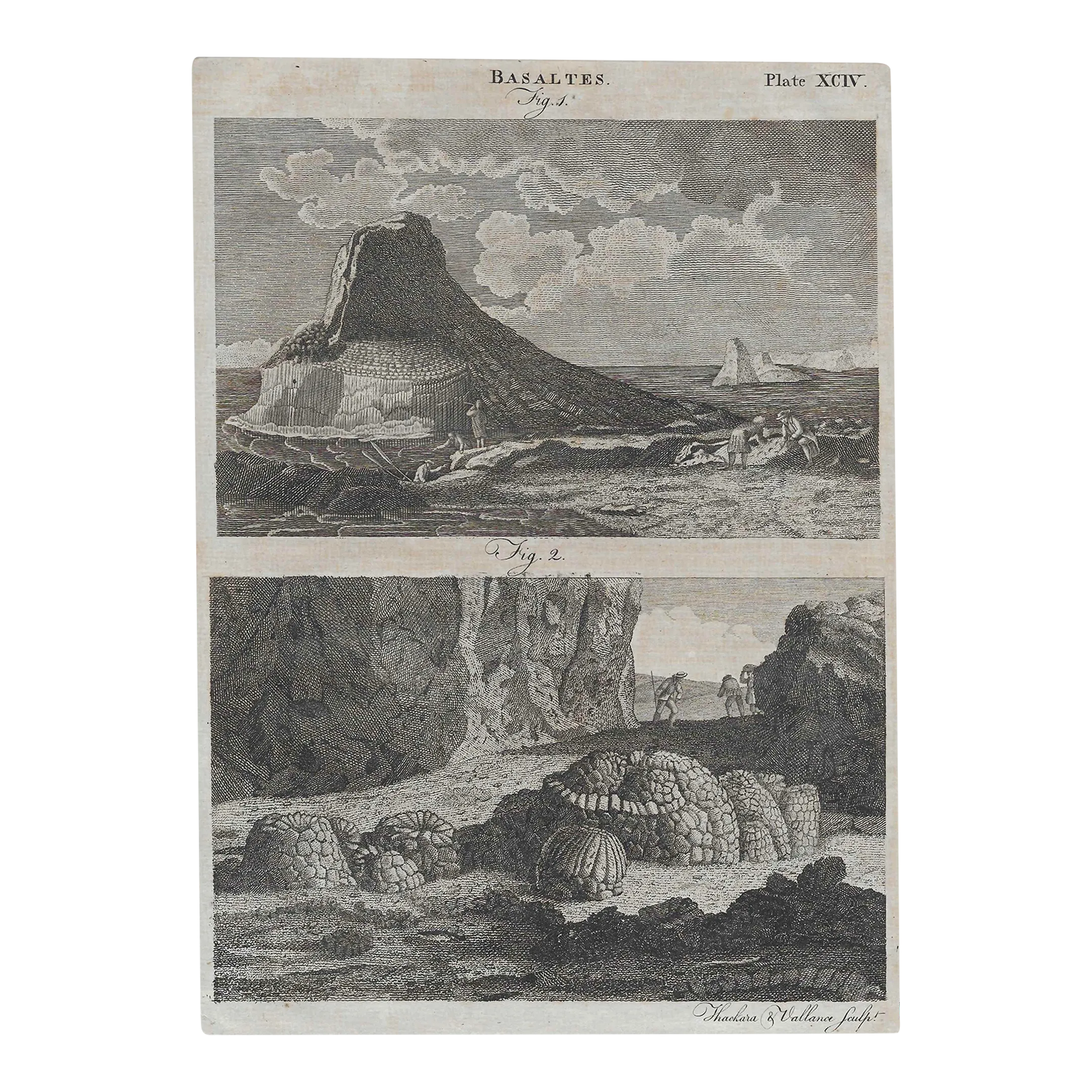 Antique Coastal Basalt Engraving