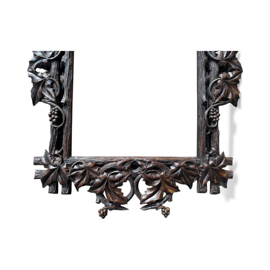 1900s Black Forest Wood Carved Frame