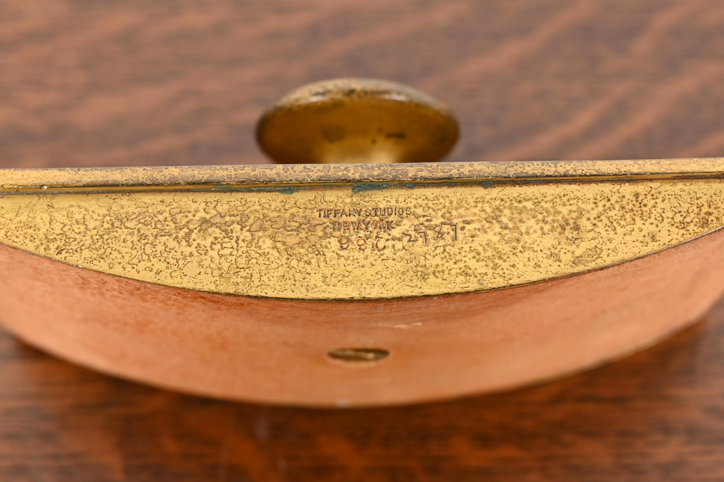 Tiffany Studios New York Zodiac Pattern Bronze Doré Rocker Blotter