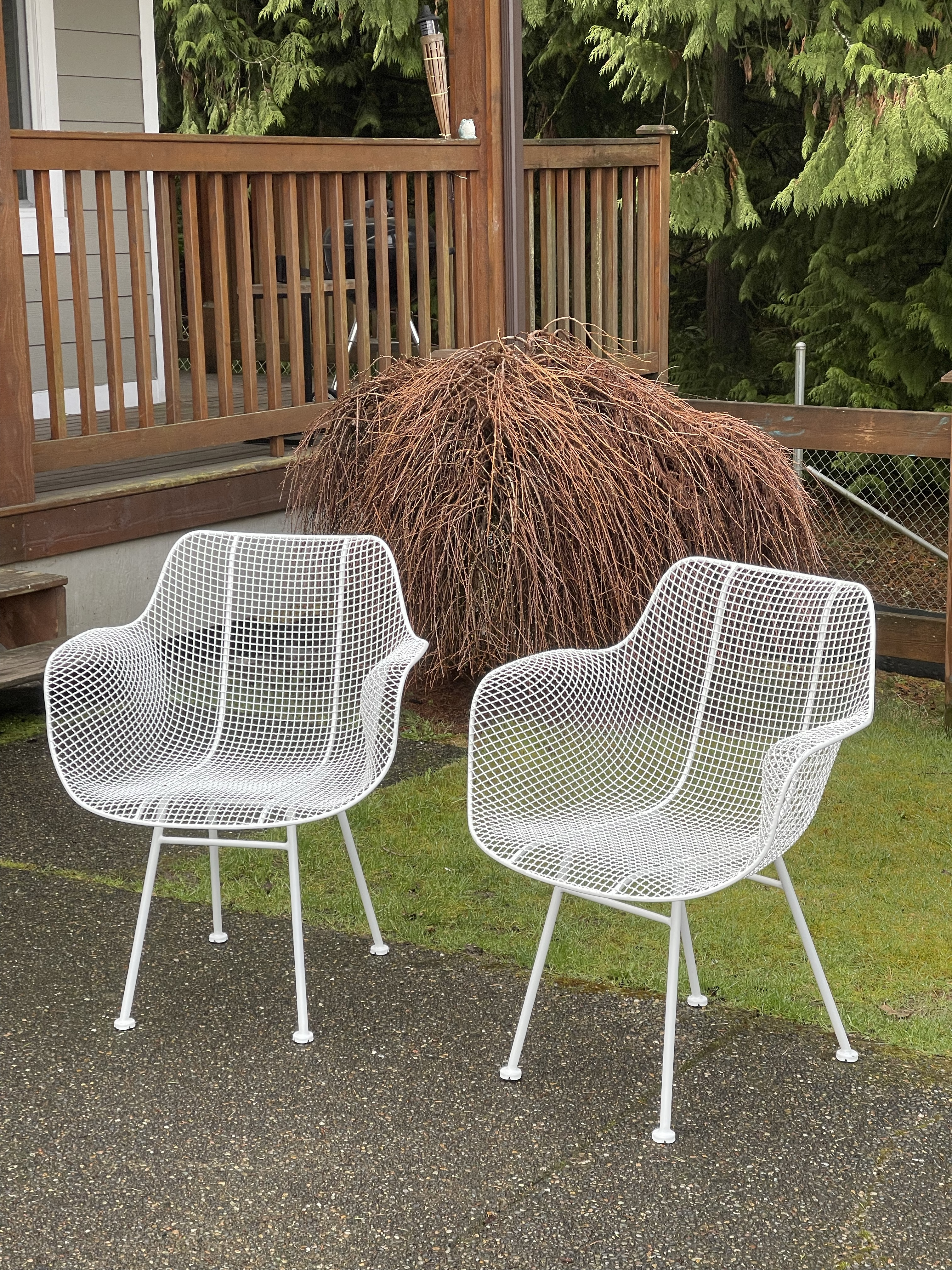 1990s Pair of Russell Woodard Style Mid-Century Modern Sculptural