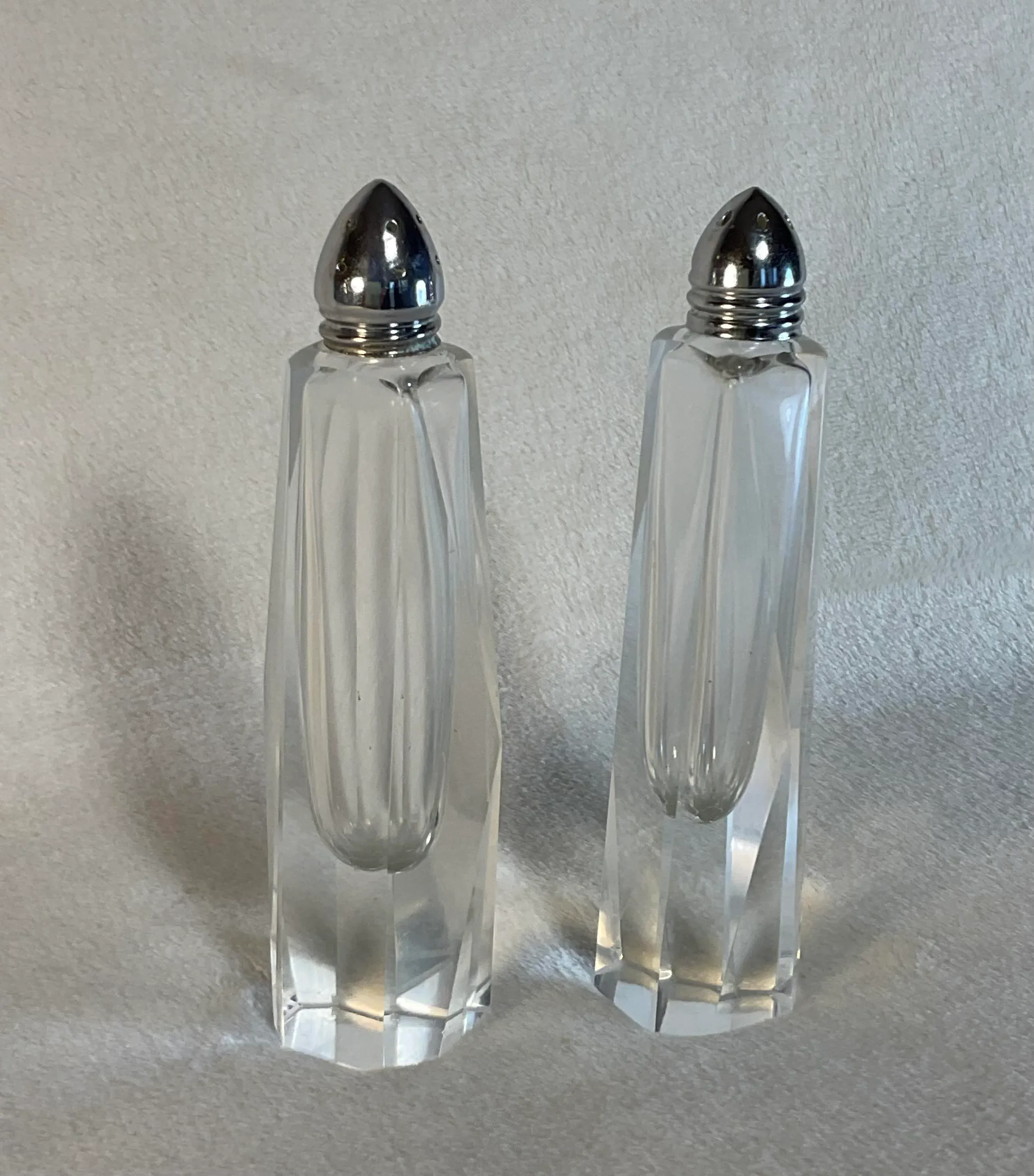 Pair Vintage Art Glass Salt & Pepper Shakers