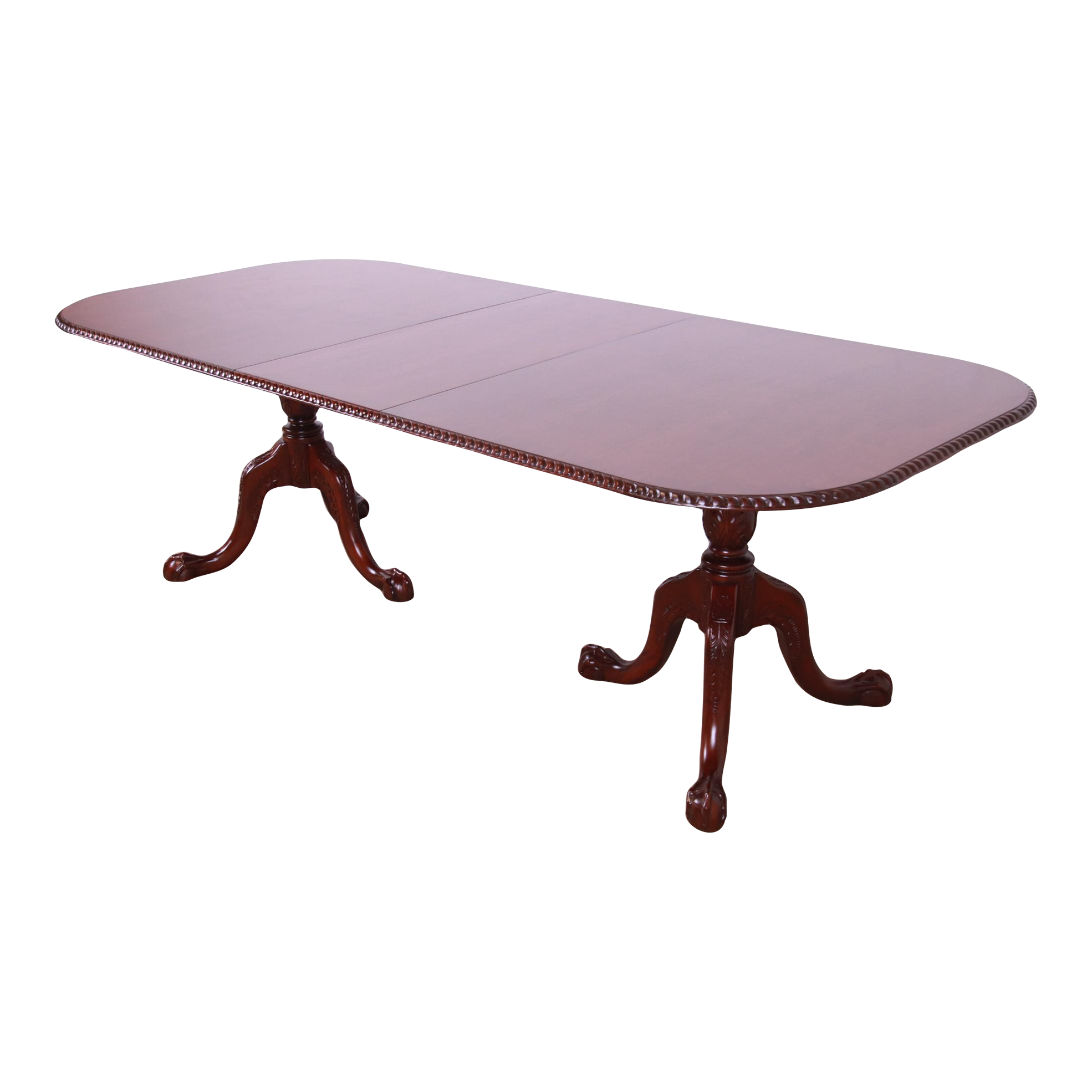 Councill Furniture Chippendale Carved Mahogany Double Pedestal